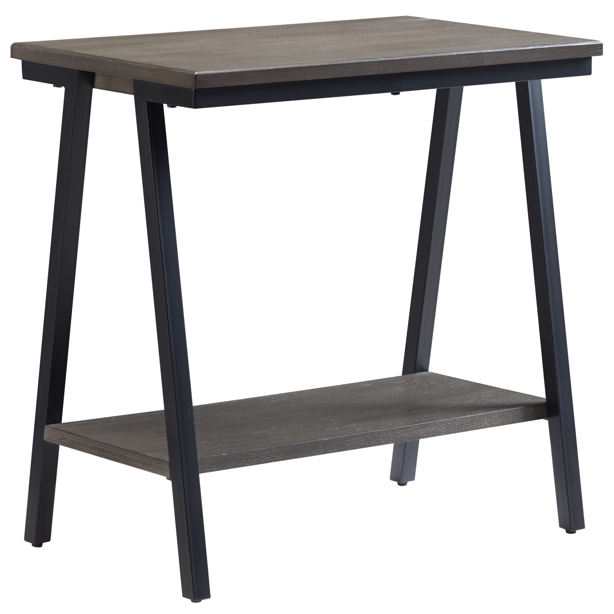Leick Home 214320 Empiria 24-in W x 24-in H Gray/Matte Black Wood Rectangular Modern End Table Assembly Required