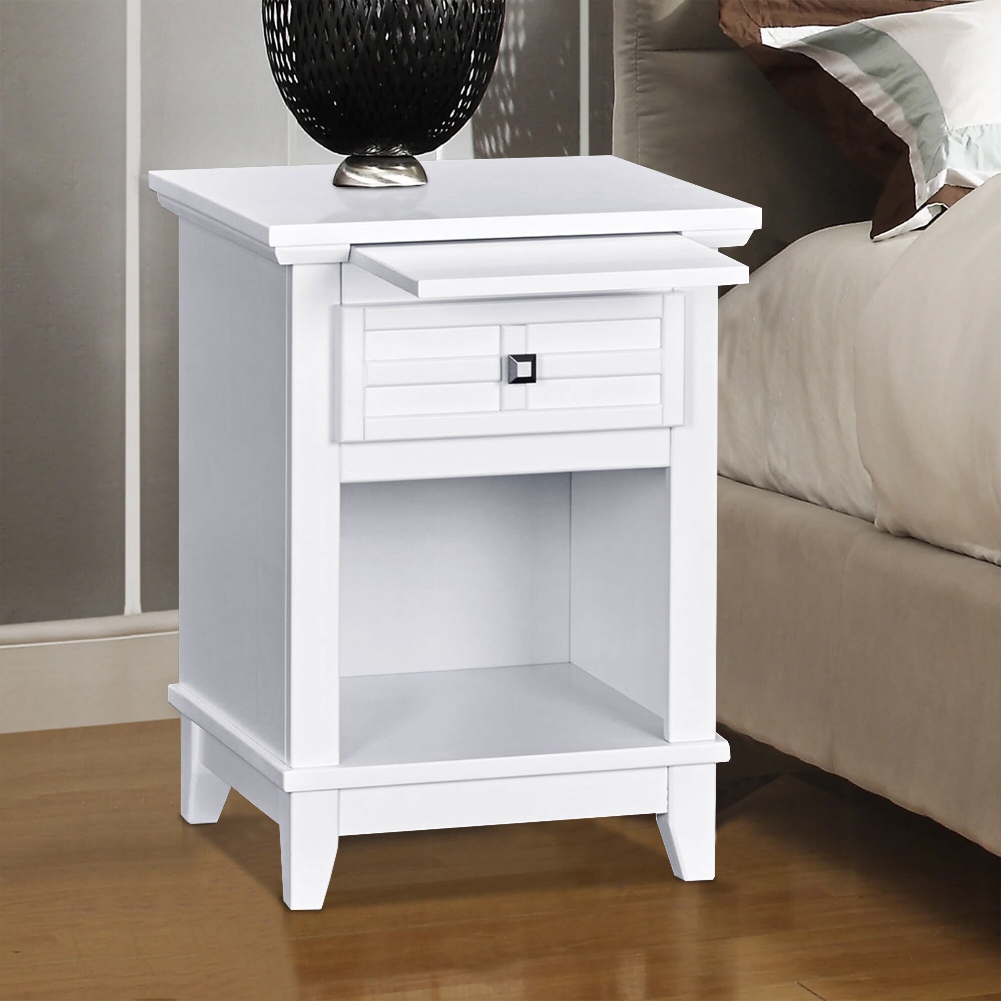 CASAINC WF-BE00517-MR White Nightstand