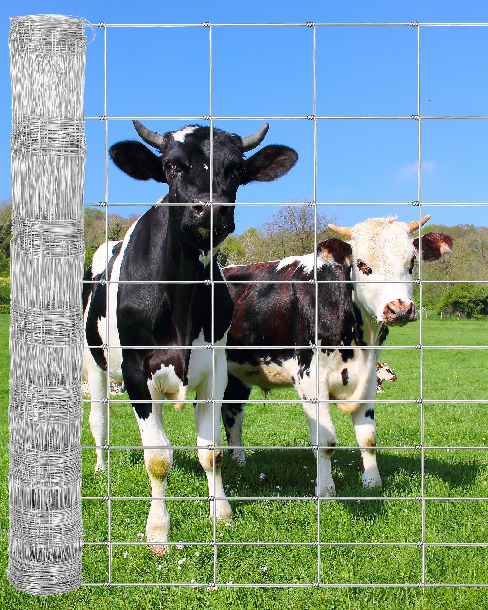 Garvee Cattle Farm Fence Galvanized Goat Deer Fence Heavy Zinc Coating Hog Wire Fencing for Farm Livestock Animals Protection