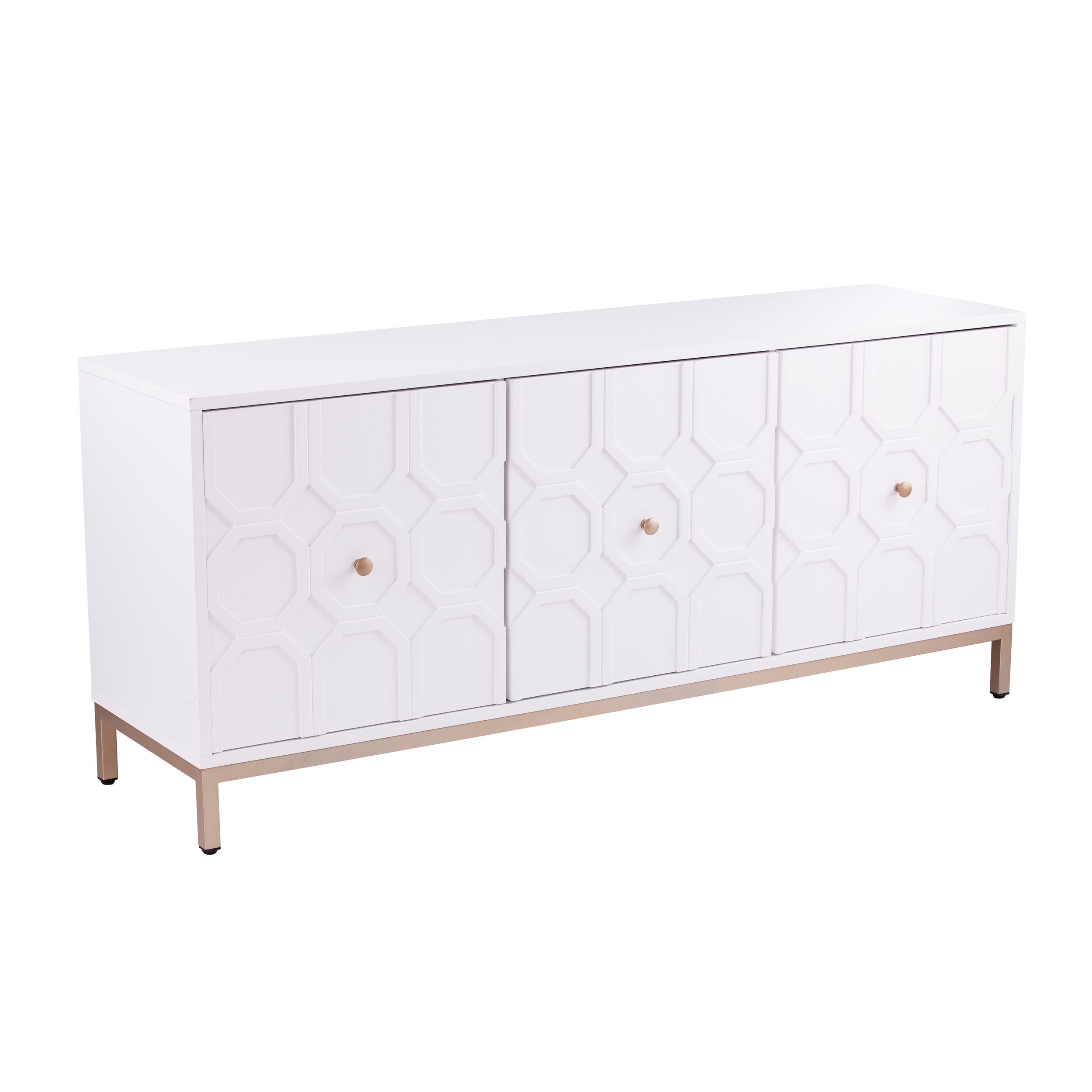 Boston Loft Furnishings ATG5087701HZ 59-in W 3 -Door White Accent Cabinet