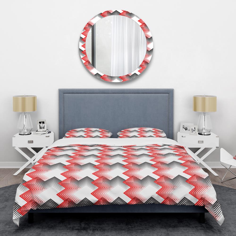 Designart BED24640-Q 3 -Piece Red Queen Duvet cover Set