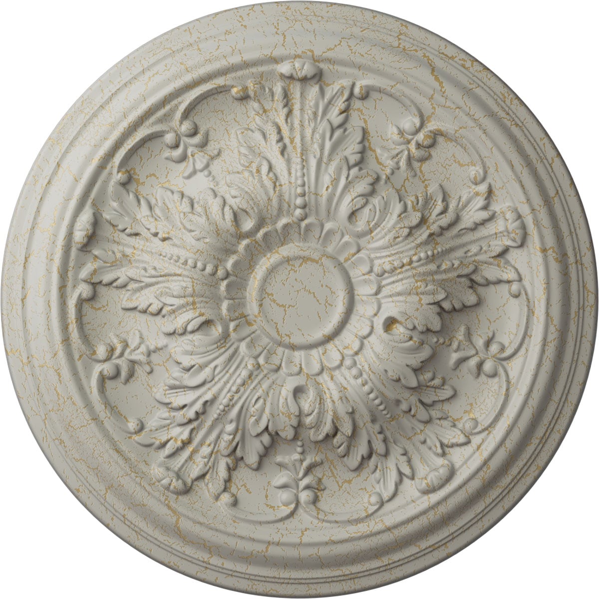 Ekena Millwork CM20DAPCC Damon 20-in W x 20-in L Painted Pot Of Cream Crackle Polyurethane Whole Ceiling Medallion