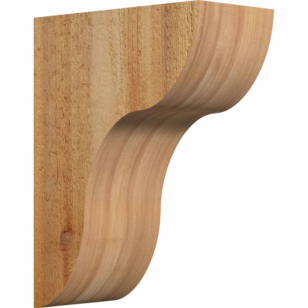 Ekena Millwork COR06X12X16CAR00RWR 6-in x 12-in x 16-in Carmel Unfinished Western red cedar Wood Paintable/Stainable Corbel