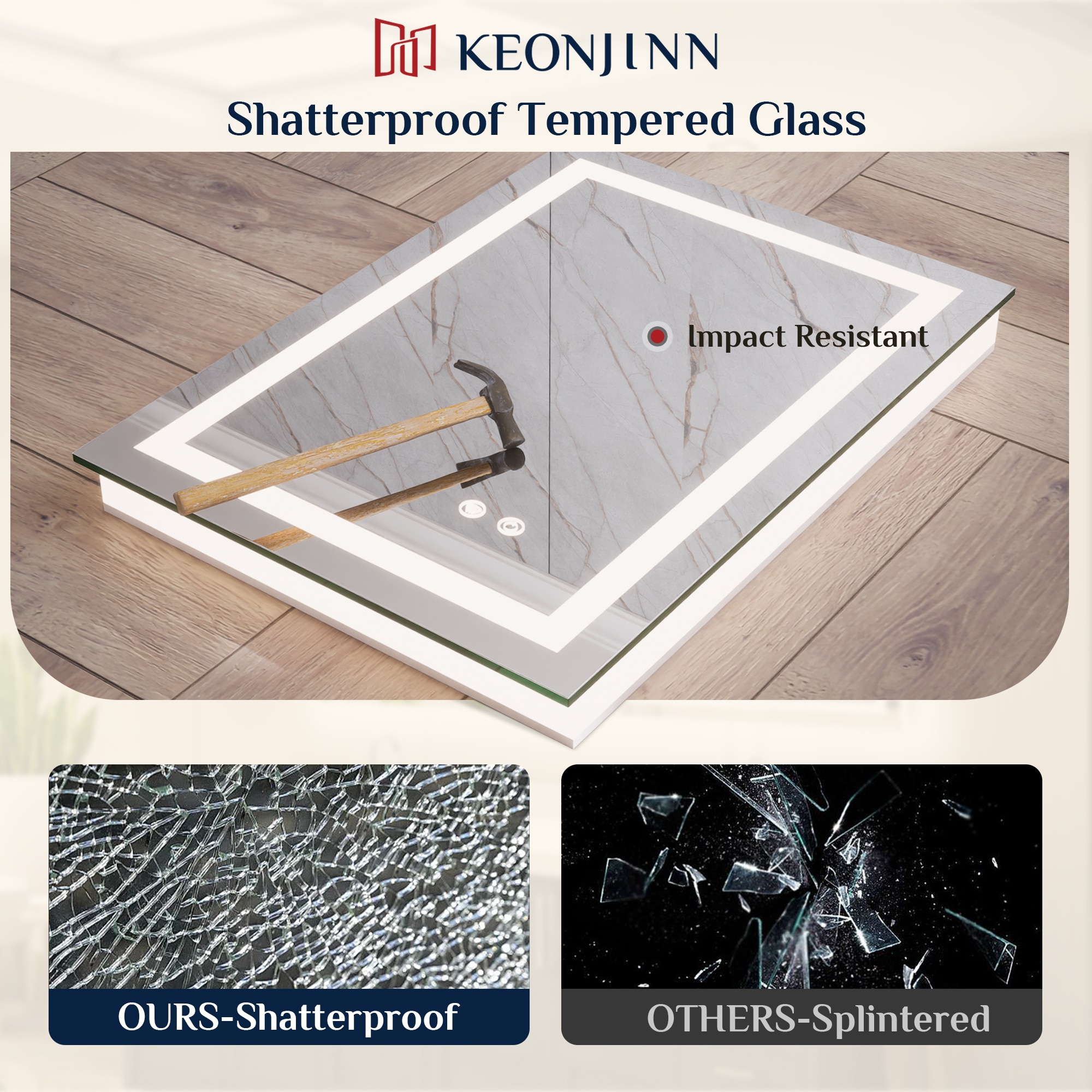 Keonjinn LW-ZBGFXFJ-6176F Framed-Bath-Mirrors - View #8