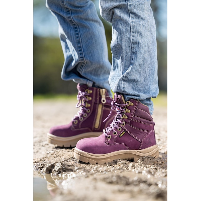 Steel Blue Womens Purple Waterproof Steel Toe Work Boots Size: 8 Wide at