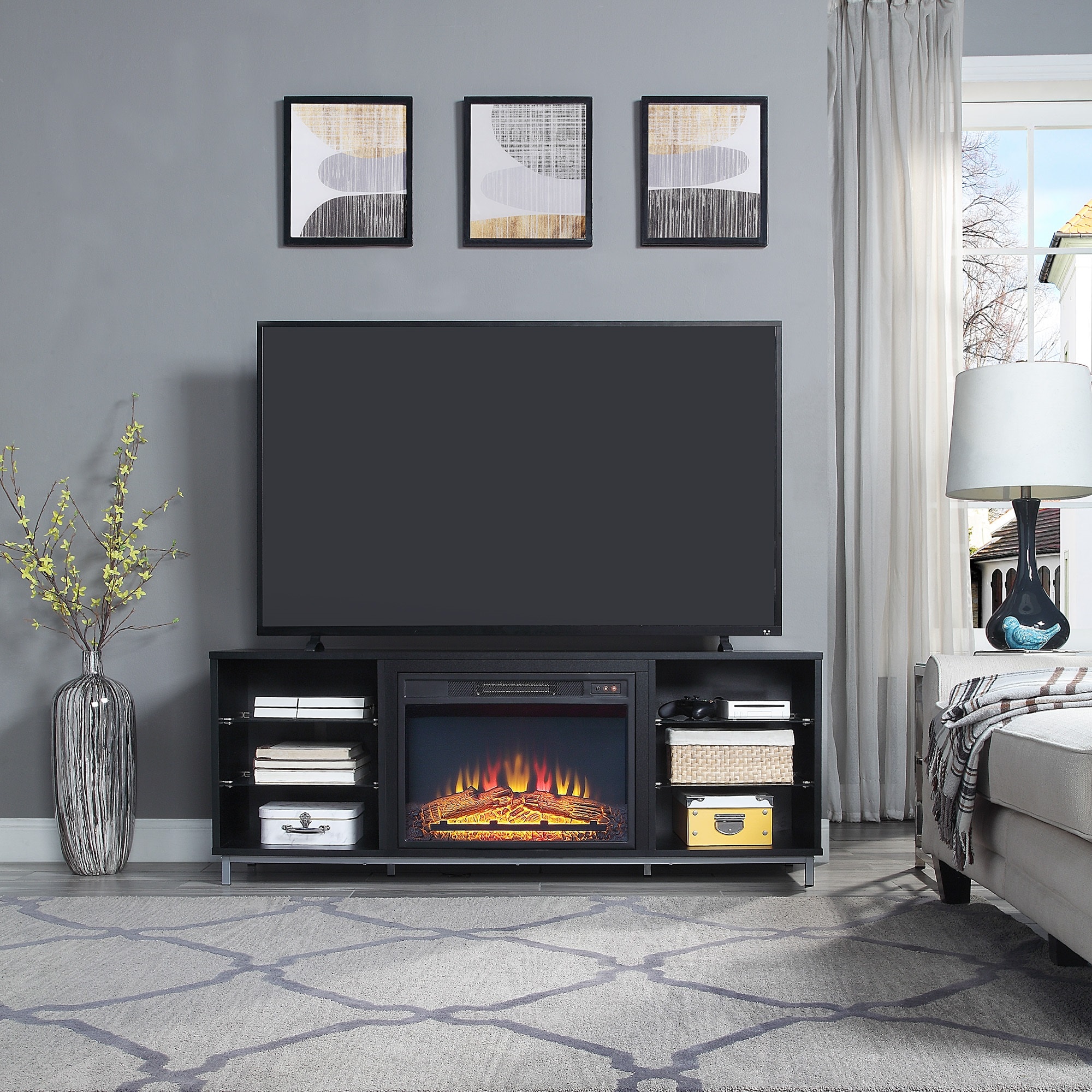 Manhattan Comfort FP4-BL Electric-Fireplaces - View #2