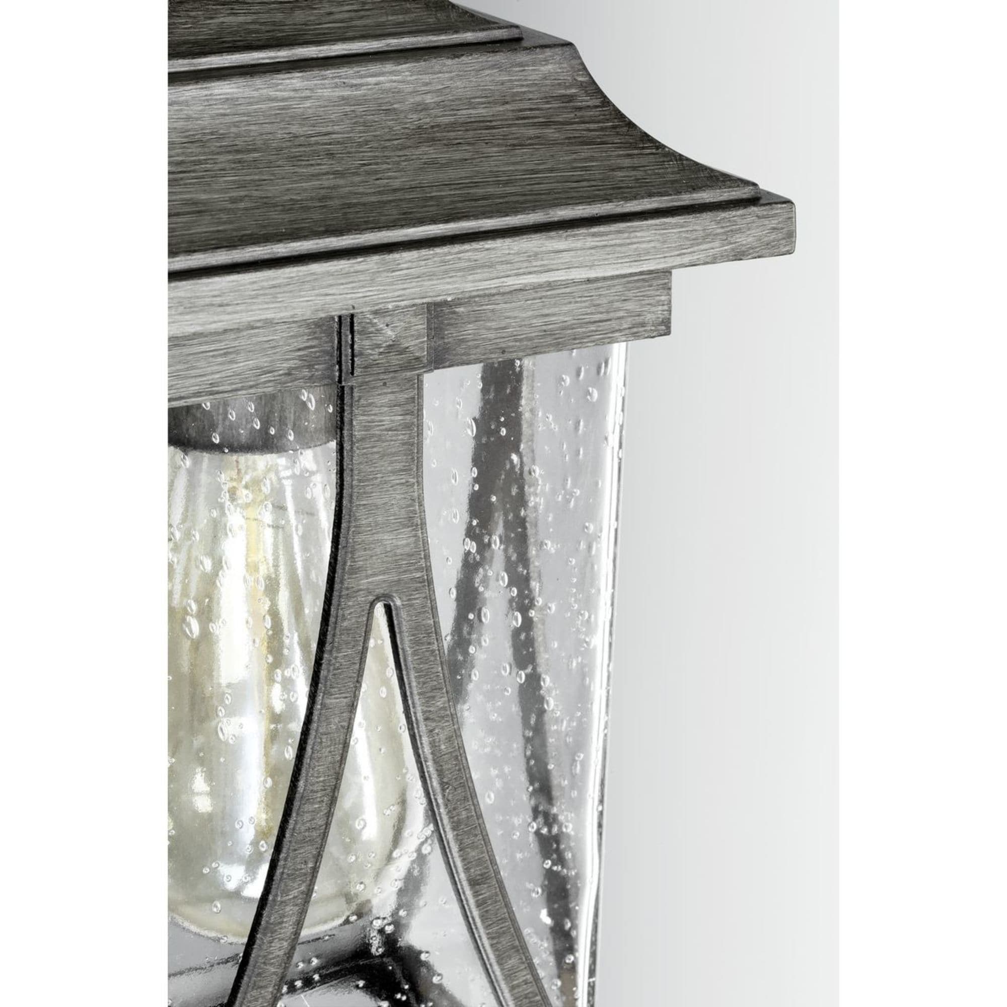 Antique Pewter Outdoor Lantern with Clear Seeded Glass Shade