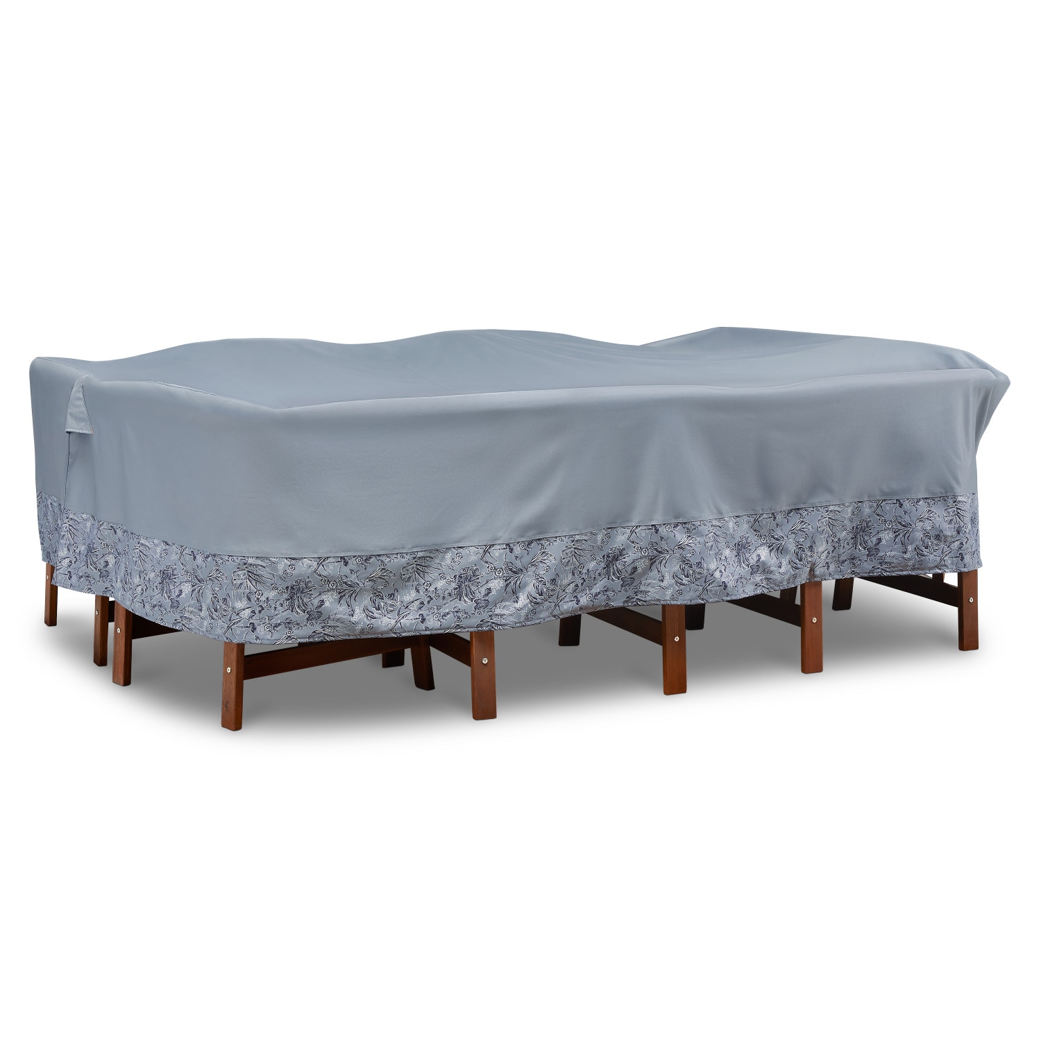 Classic Accessories 56-460-041001-PL Vera Bradley Rain Forest Toile Gray Polyester Patio Furniture Cover For Dining table (rectangle)