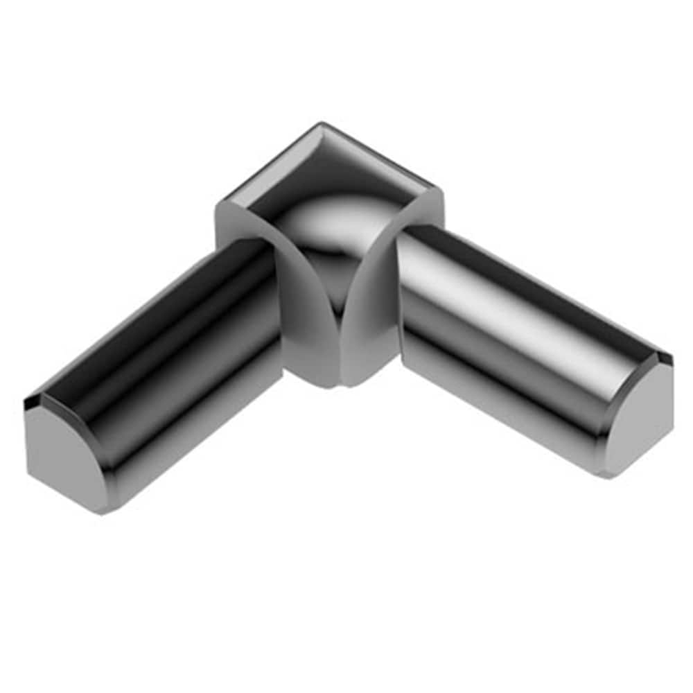 Schluter Systems I2L/RO125ACG Rondec 0.5-in W x 1-in L Polished chrome anodized aluminum Aluminum Inside corner Tile Edge Trim