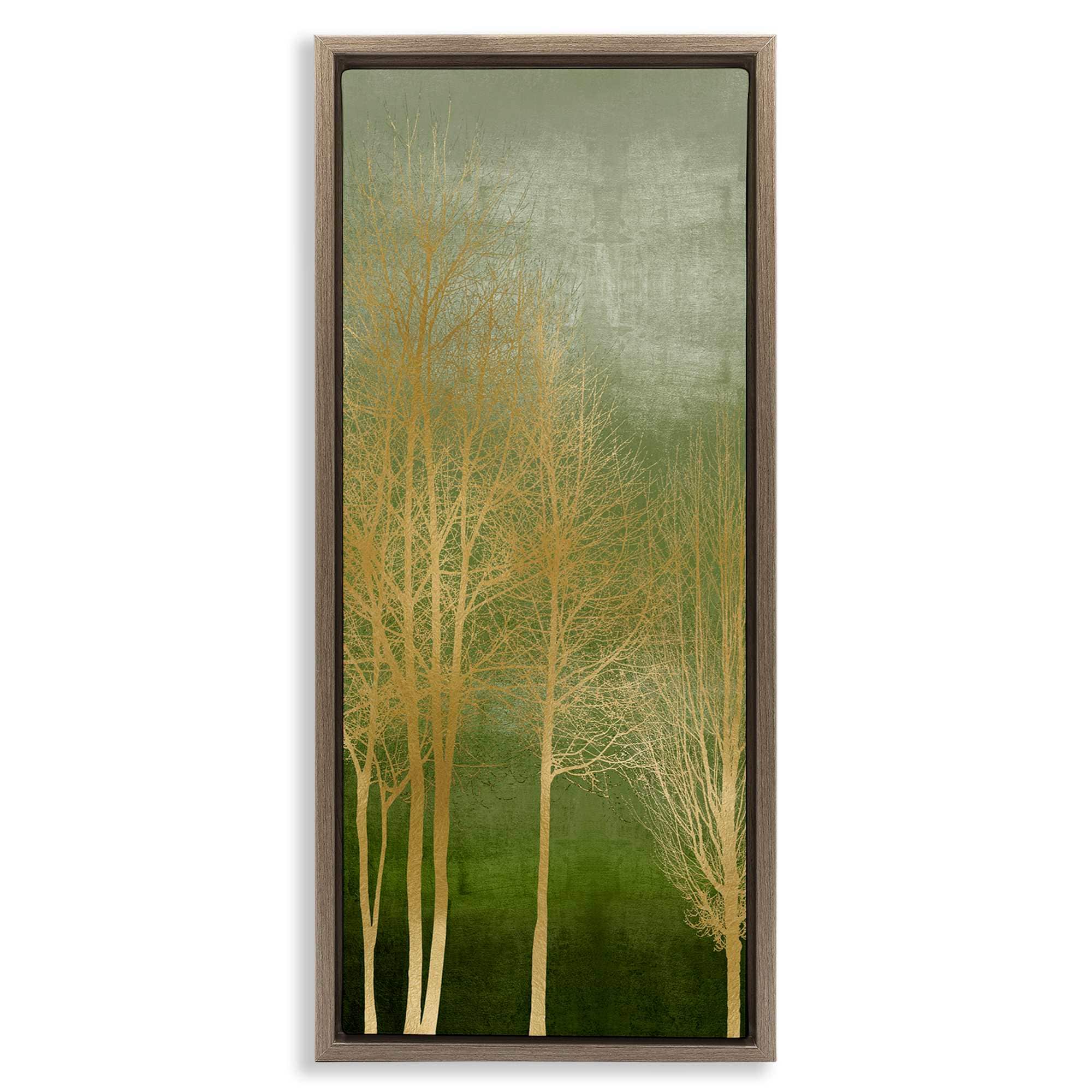 Stupell Industries BS-559-FFE-10X24 Minimal Gold Branches Floating Frame design by Kate Bennett