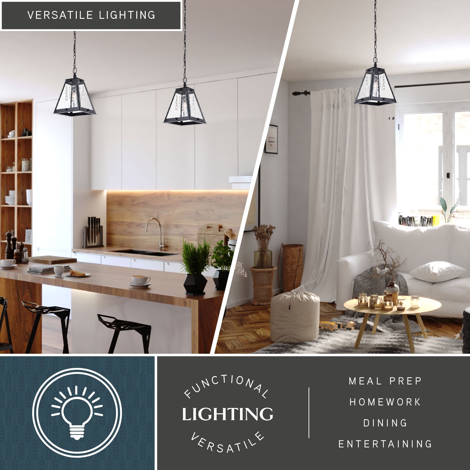 Tremont Matte Black and Bronze Glass Pendant Light