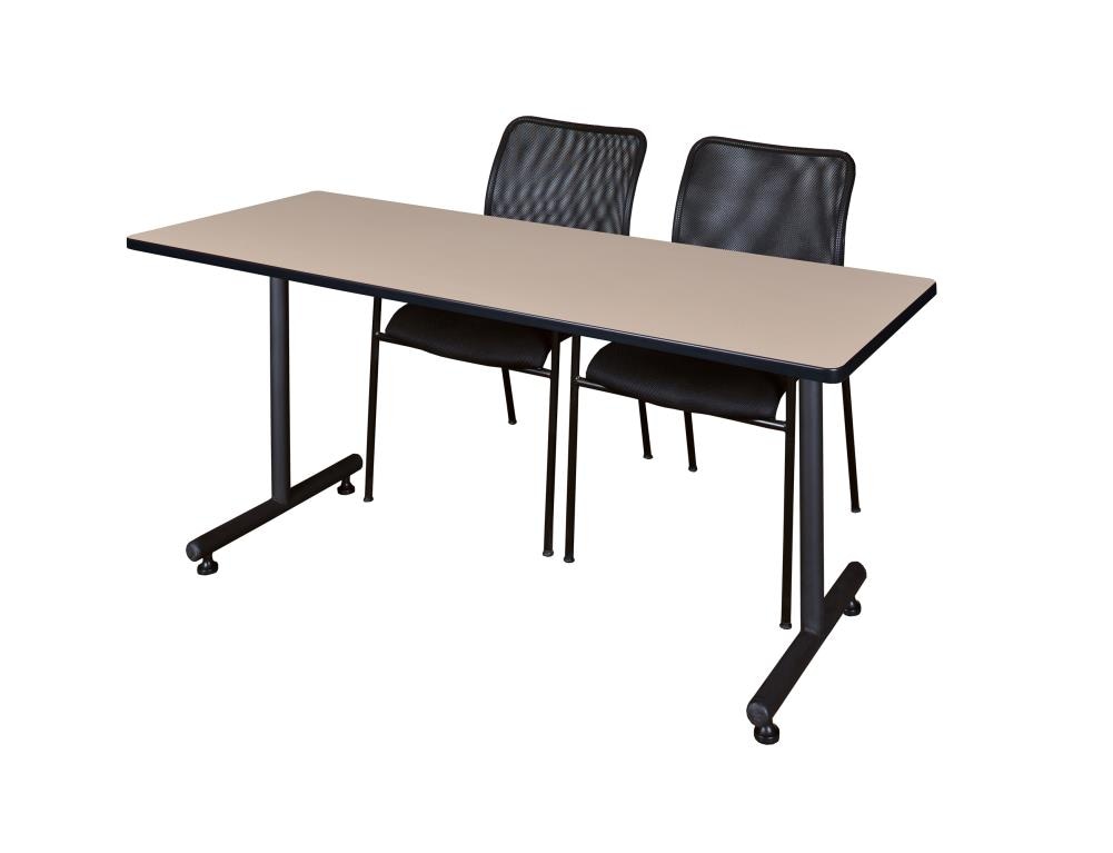 Regency MKTRCT6030BE75BK Training Off-white 4-Person Training Table (60-in W x 29-in H)
