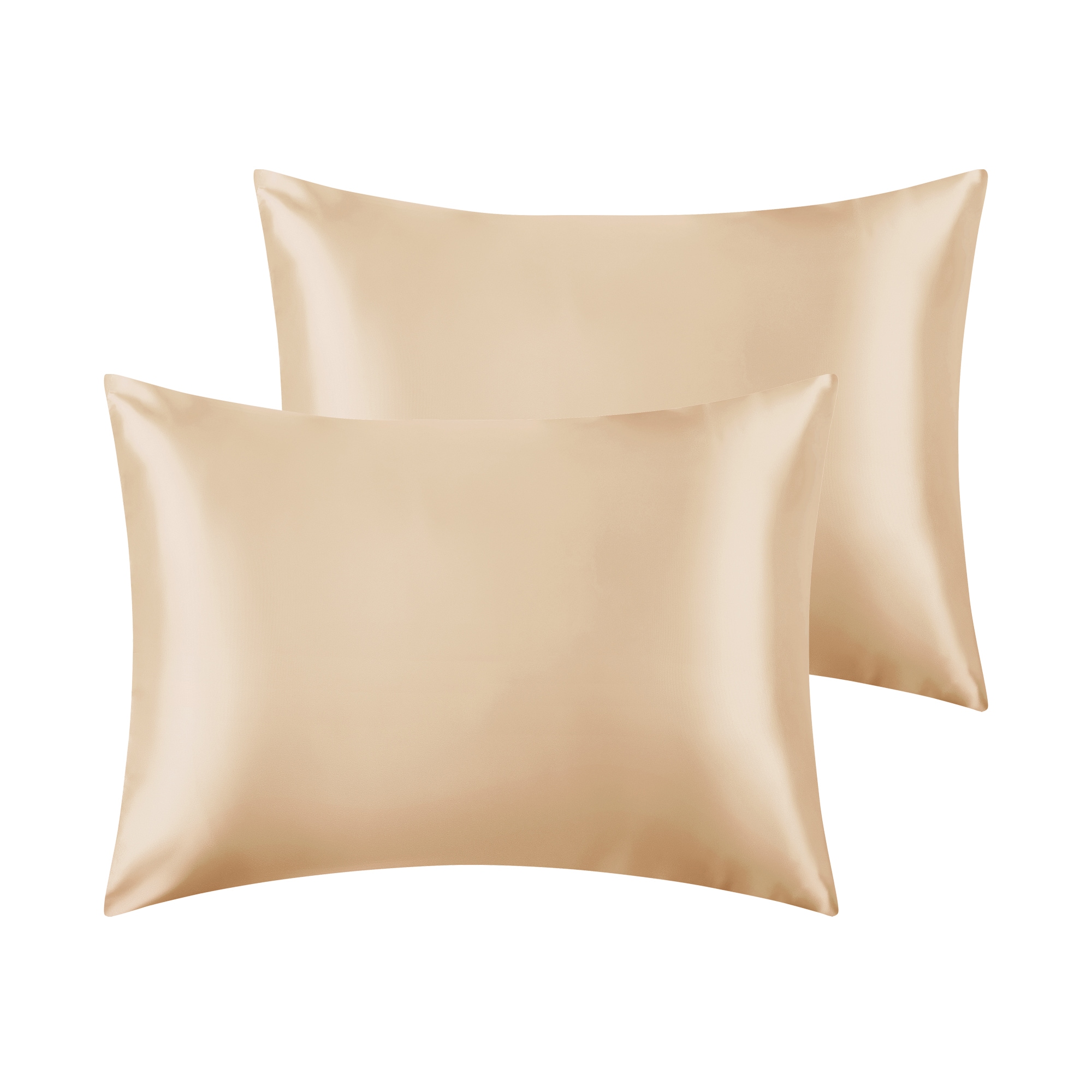 Unique Bargains Satin Pillowcase for Hair and Skin Breathable and Soft Set of 2 with Envelope Closure Gifts for Women Men Queen 20x30Inch Gold