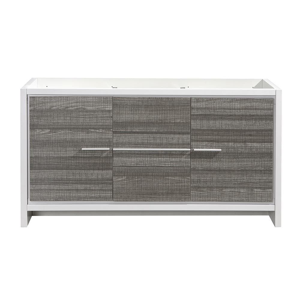 Fresca FCB8119HA-S Allier Rio 60-in Ash Gray Bathroom Vanity Base Cabinet without Top