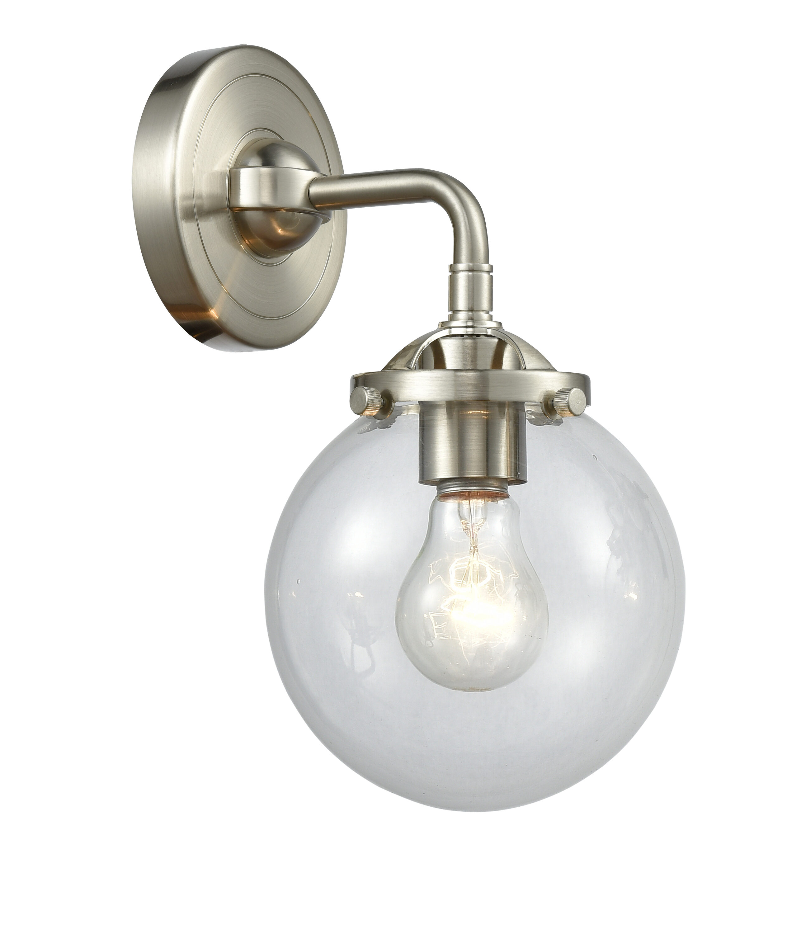 Innovations Lighting 284-1W-SN-G202-6 Beacon 6-in W 1 -Light Brushed Nickel Transitional Wall Sconce