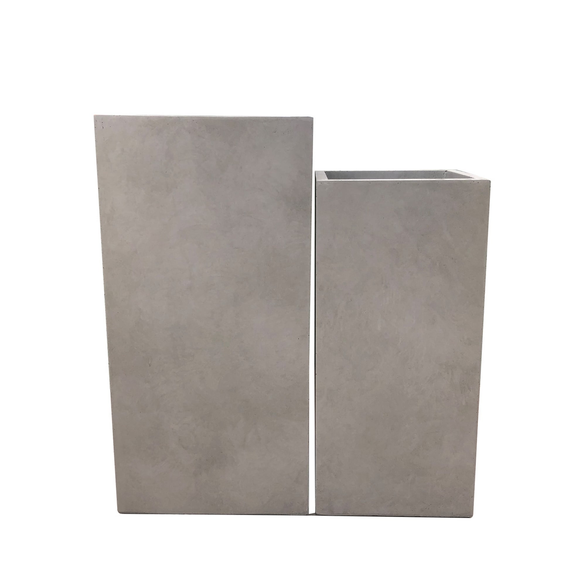 KANTE RF0002C-C80021-2 Rectangle 14.0-in W Extra Large Gray Concrete Contemporary/Modern Indoor/Outdoor Planter with Drainage Holes Stand Included