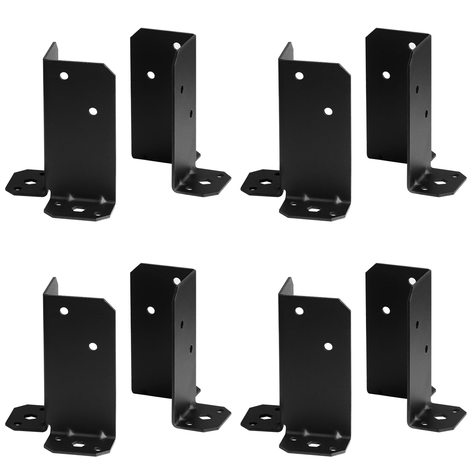 Aoibox  8 Pack Adjustable Post Anchor Base Brackets for 4 x 4 in 6 x 6 in 8 x 8 in Deck Posts 12 Gauge Steel