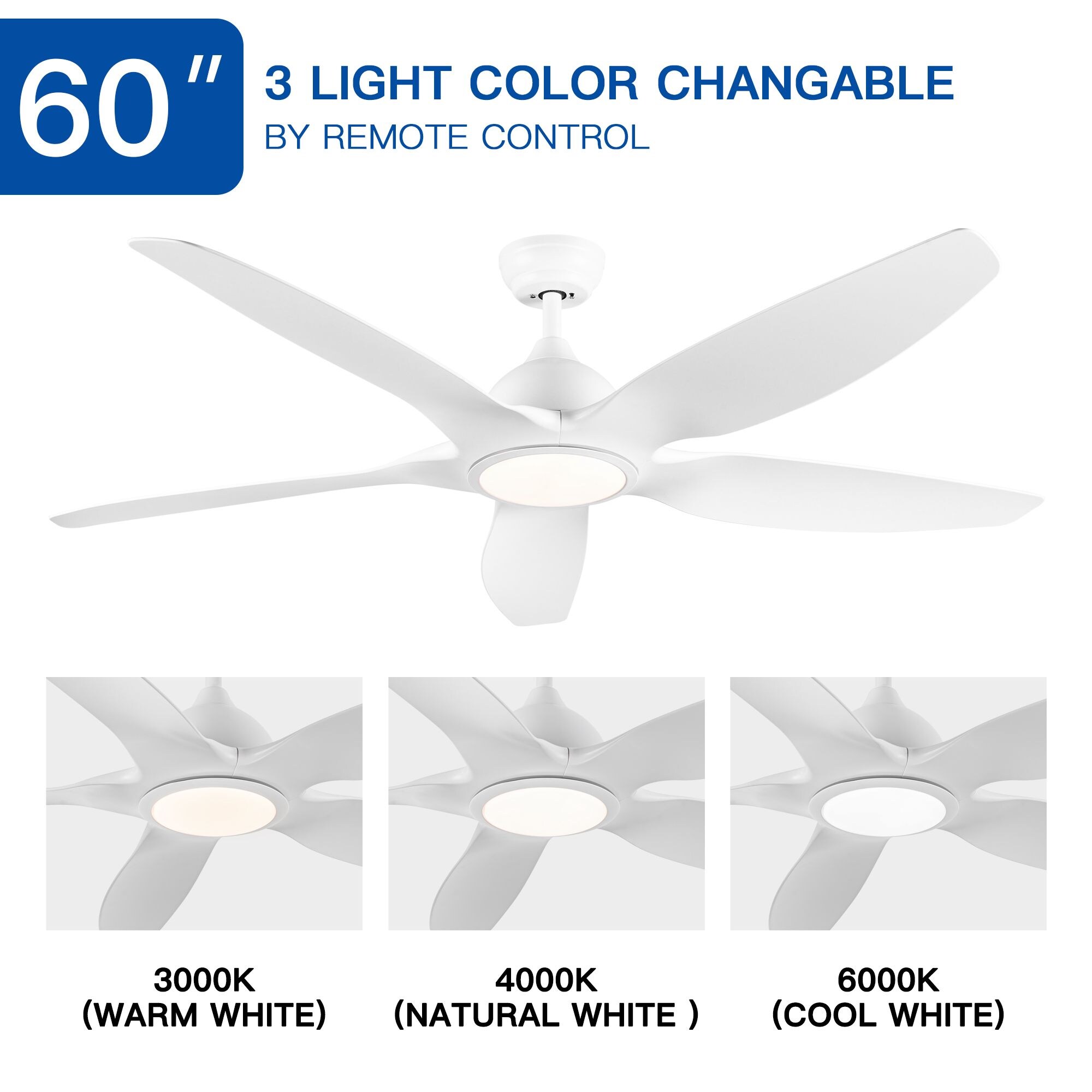 WELLFOR AMYU-15WH Ceiling-Fans - View #4