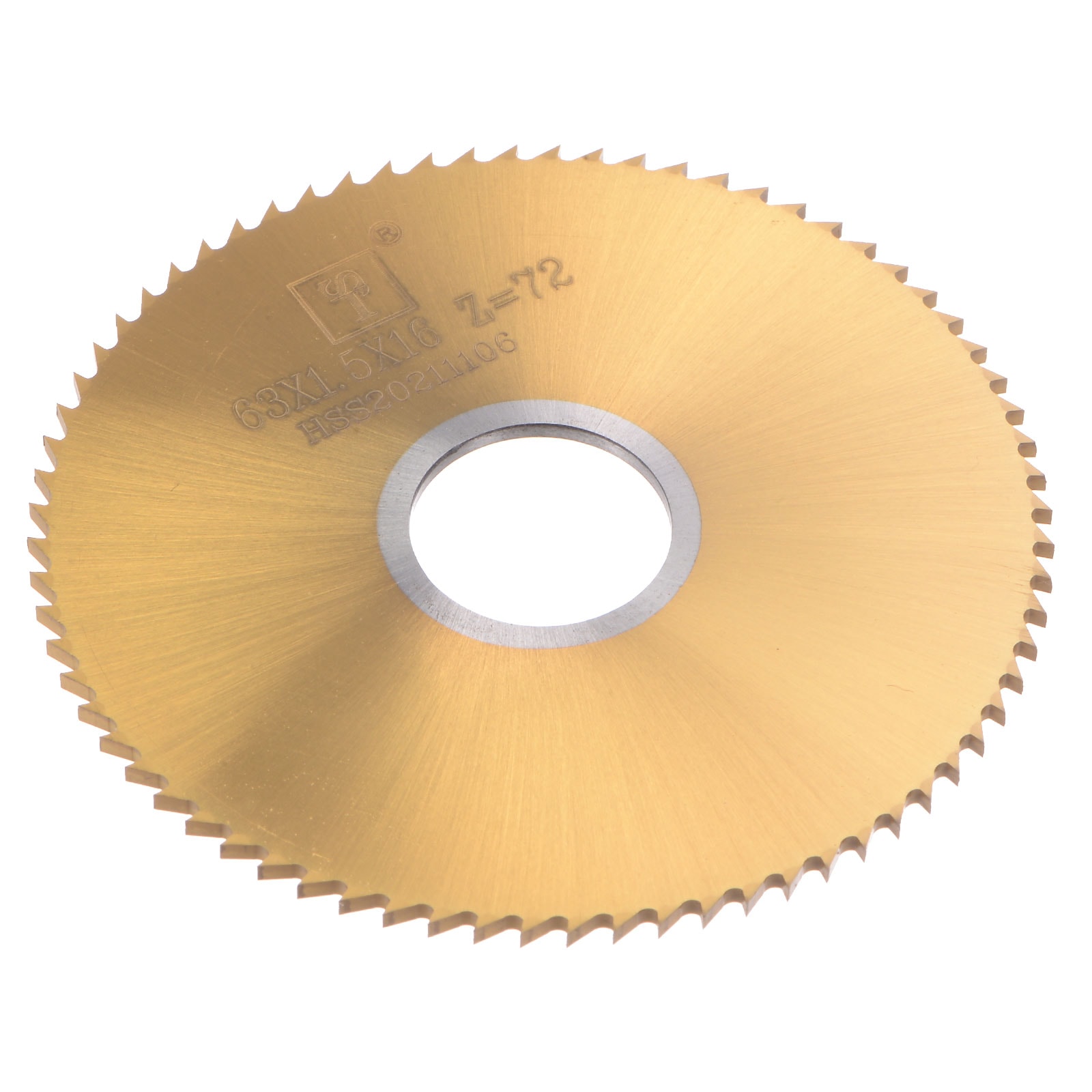 Unique Bargains Circular Saw Blade 63mm 2-1/2 Inch Dia 1.5mm Thick 72 Tooth M35 Cobalt High Speed Steel Titanium Coated Milling Cutter with 16mm Arbor for Stainless steel Copper