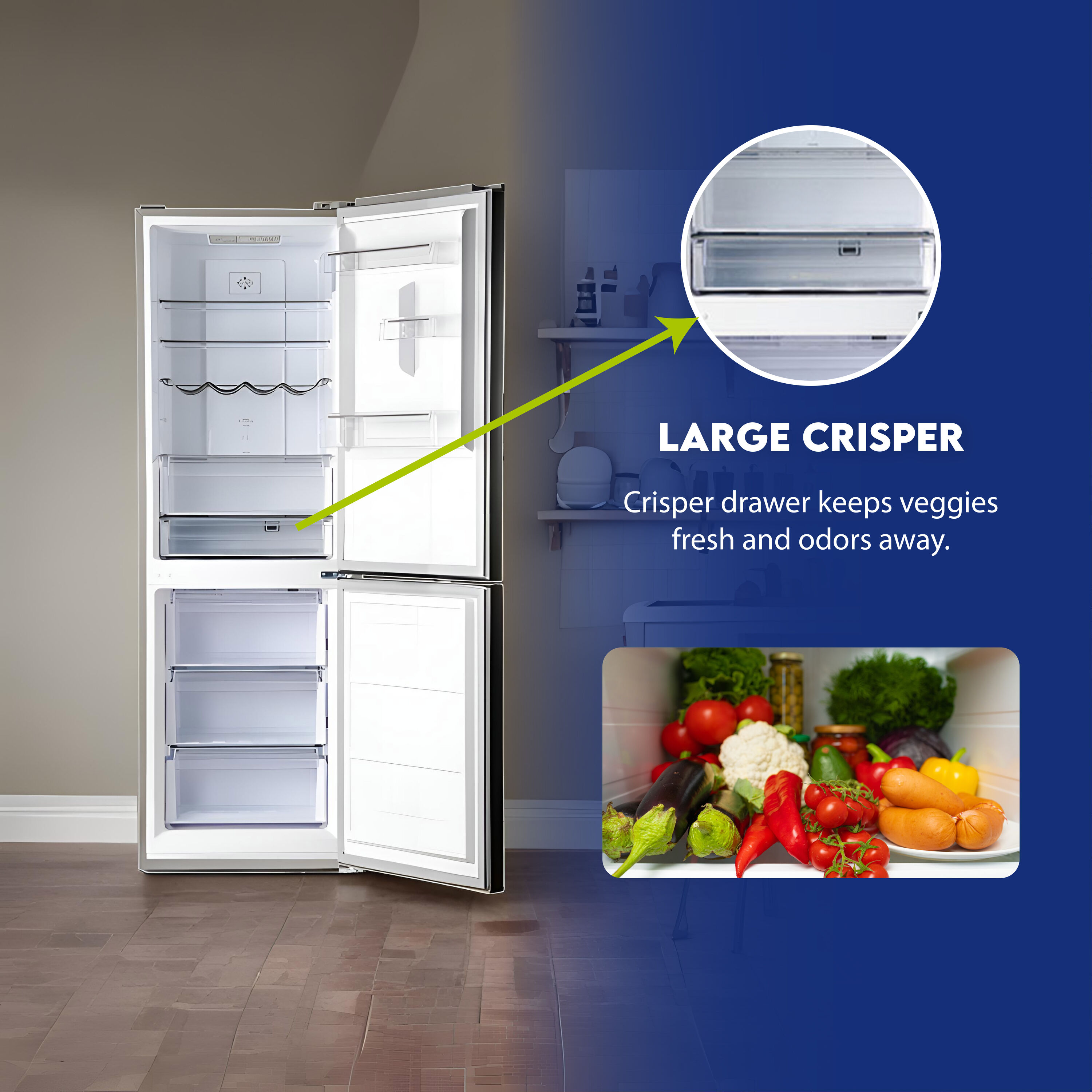 EcoSlim 11.5 cu.ft Stainless Steel Bottom Freezer Refrigerator with Wine Rack