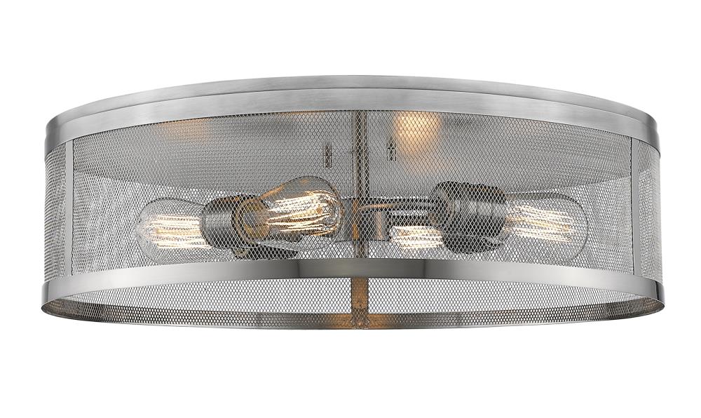 Z-Lite 331F21-BN Meshsmith 1 -Light 21.125-in Brushed Nickel Flush Mount Light