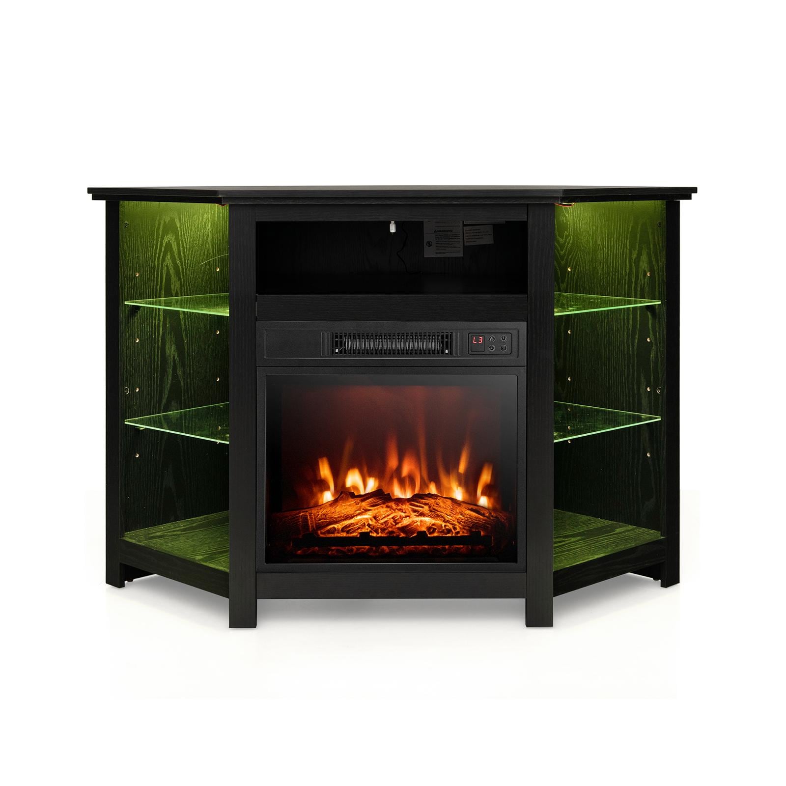 BABOOM 45-in W Black TV Stand with Fan-forced Electric Fireplace BOM-34-DK-CO Sansujyuku sansujyuku.com