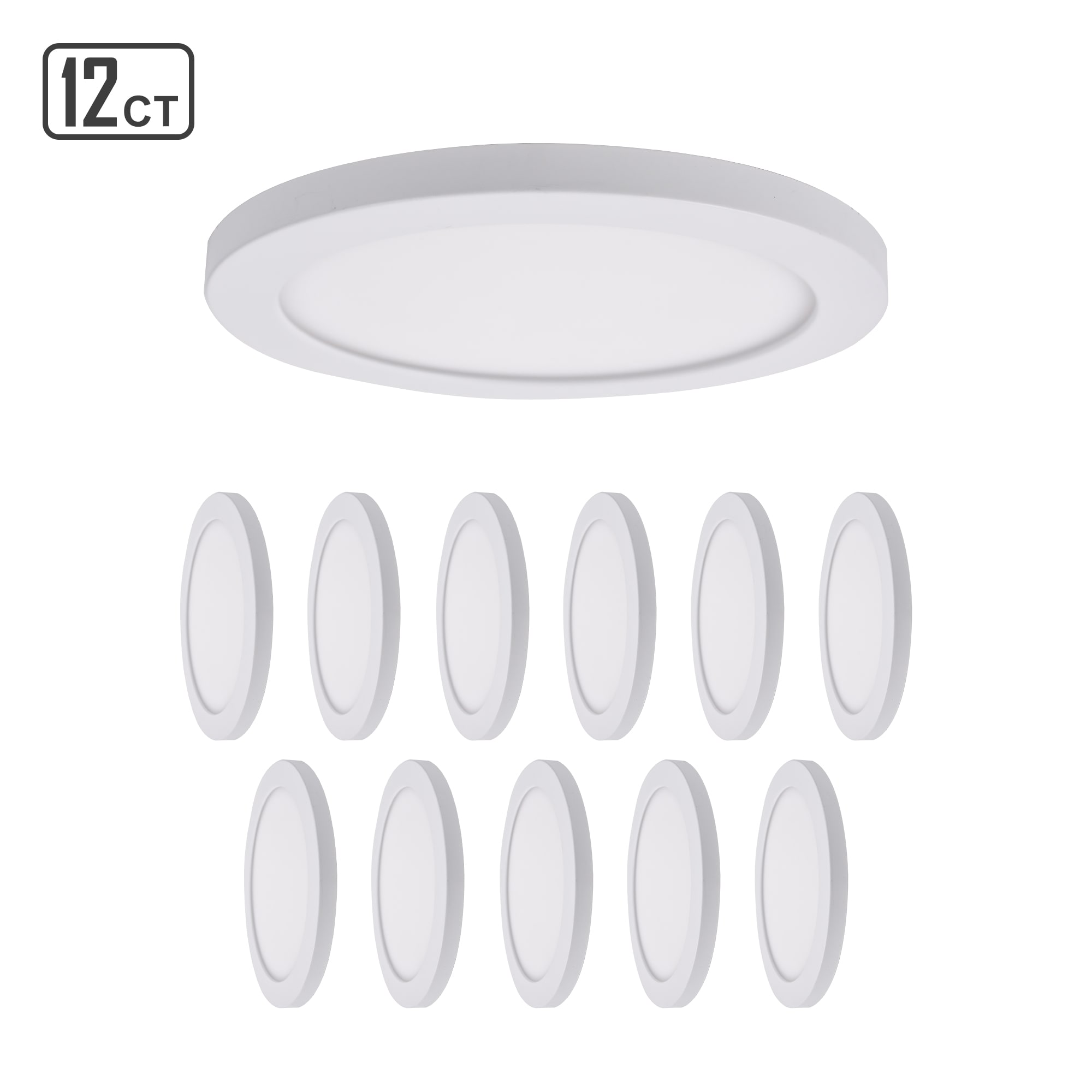 Energetic Lighting E5DL11-92750-12P E5DL 12 -Light 11.5-in White Integrated LED Flush Mount Light 12 -Pack