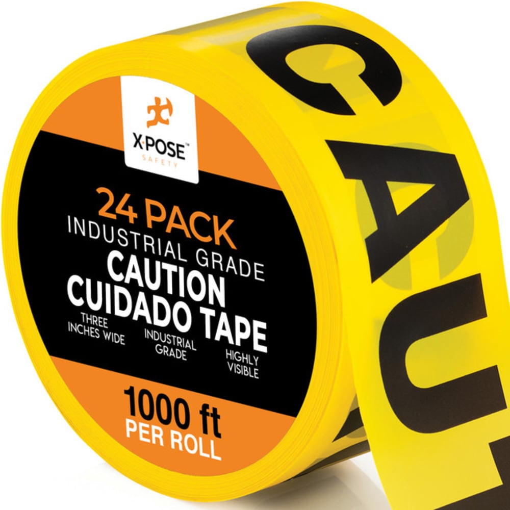 XPOSE SAFETY PCCT-24-X 3-in W x 1000-ft L Yellow Warning Vinyl Safety Tape