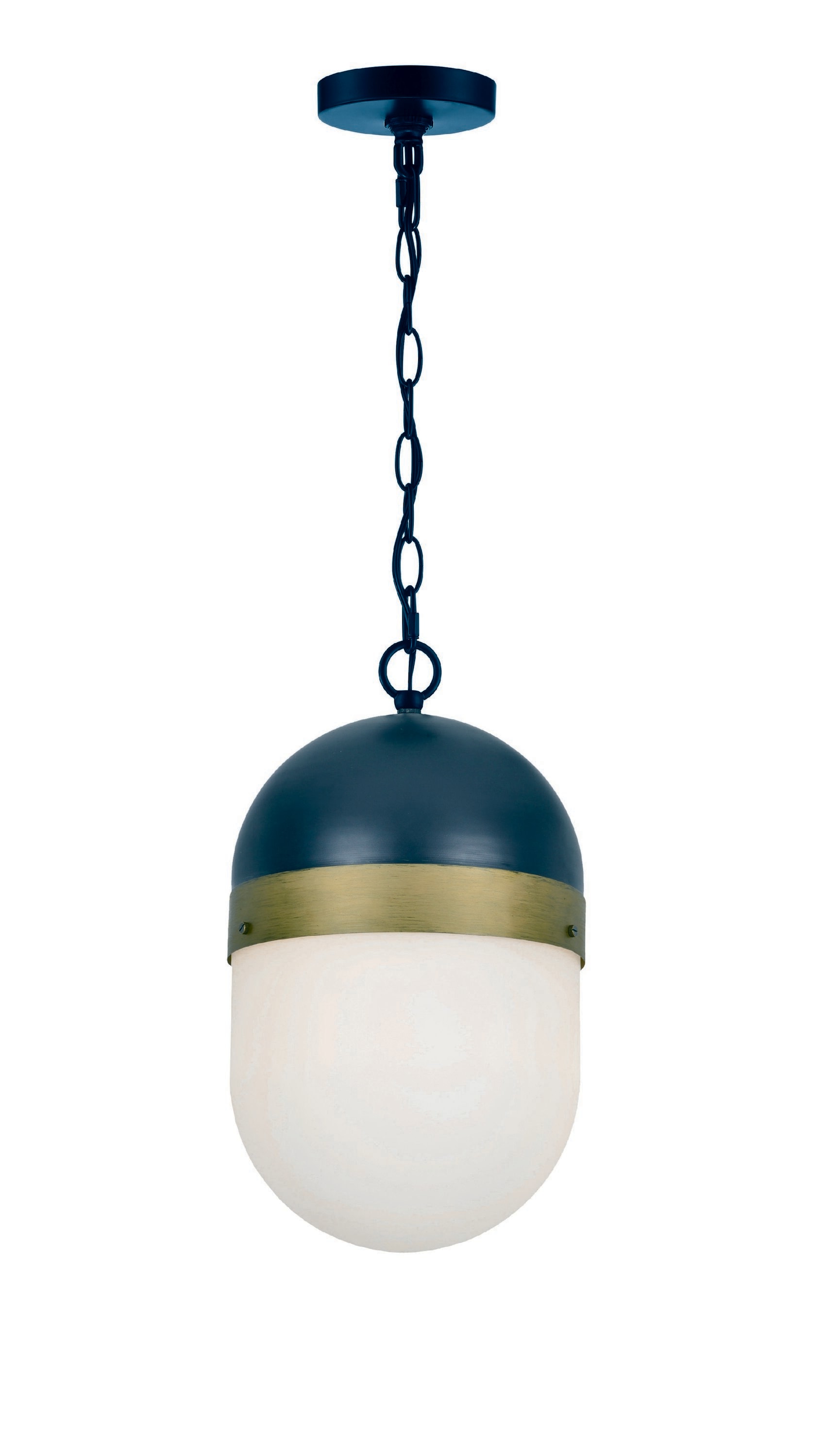 Crystorama CAP-8507-MK-TG Capsule Matte Black + Textured Gold Transitional Globe Mini Outdoor Hanging Pendant Light