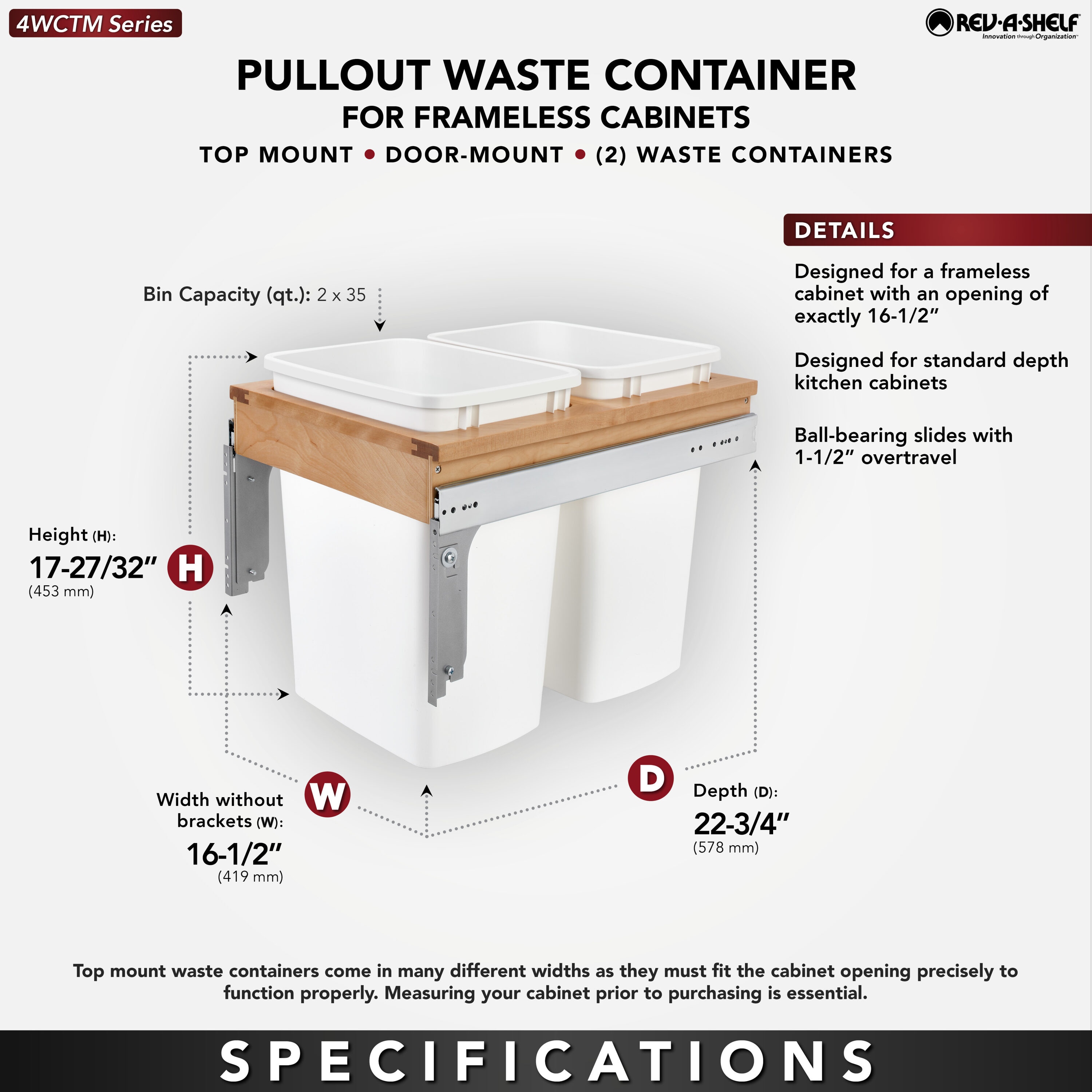 Rev-A-Shelf 253170 Pullout-Trash-Cans - View #3