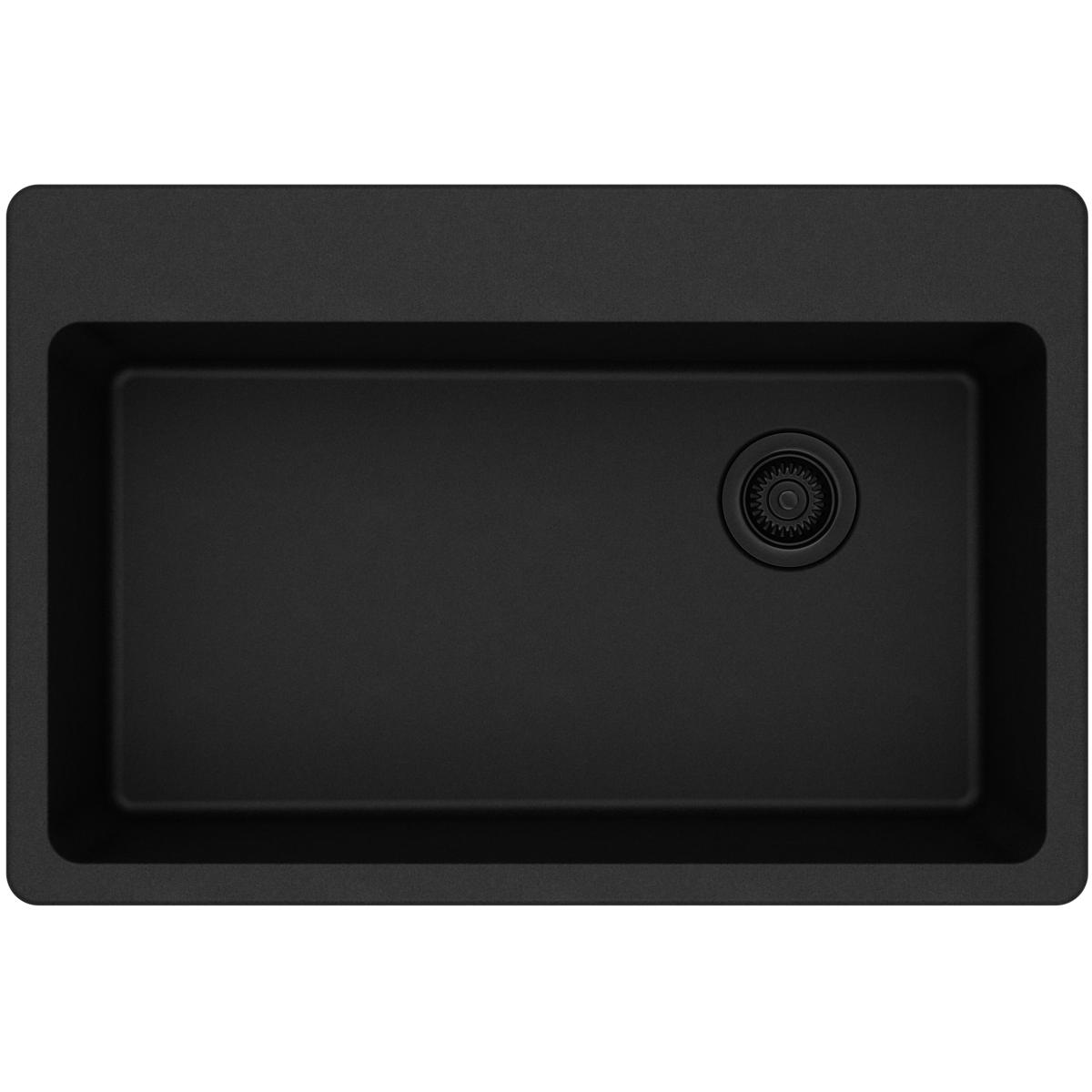 Elkay Black Quartz Classic 33" Single Bowl Drop-In Kitchen Sink
