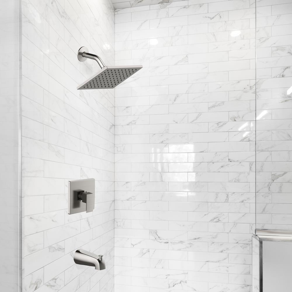 Karsen Single-Handle 1-Spray Tub and Shower Faucet in Satin Nickel (Valve Included)