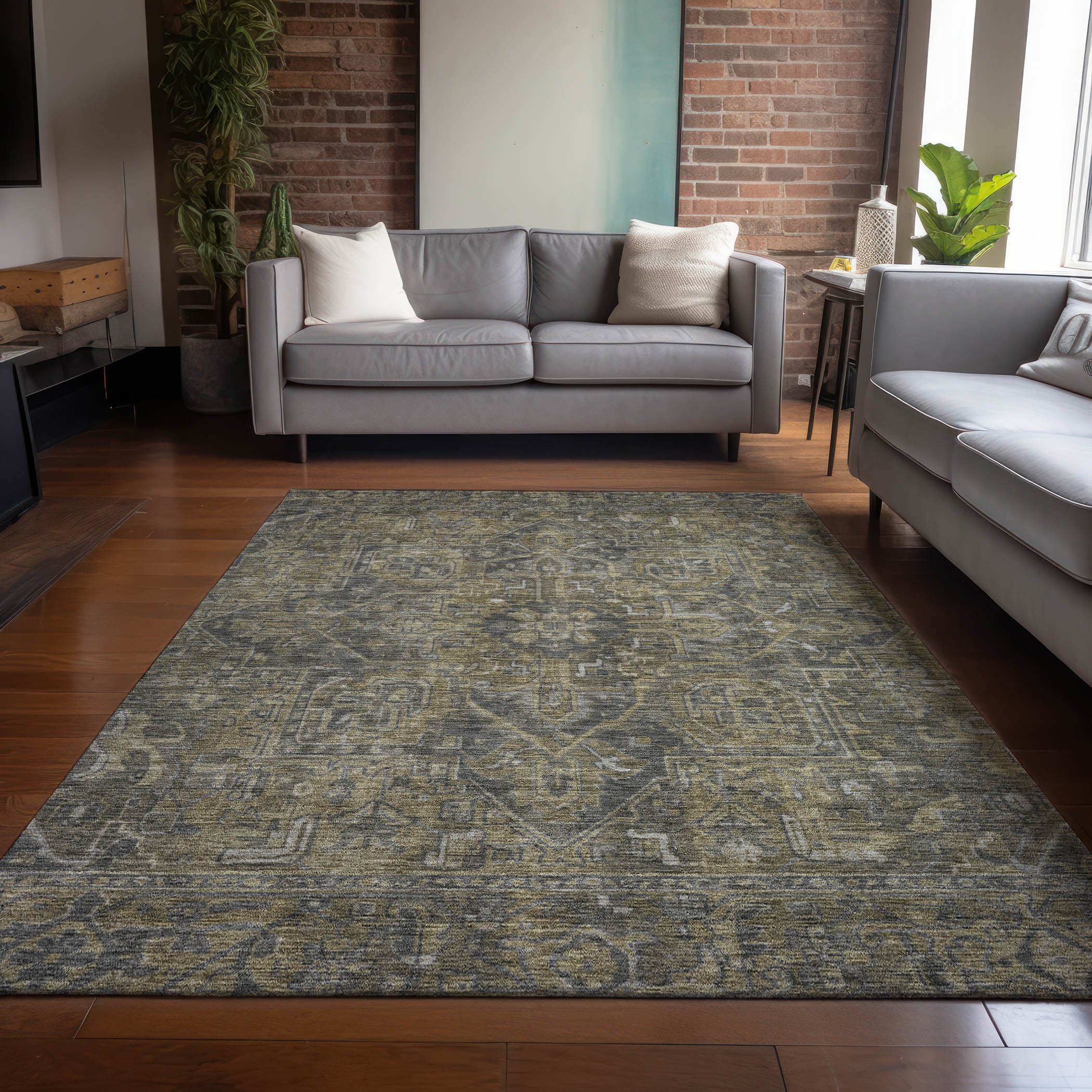 Addison Rugs ACN571CH8X10 Chantille ACN571CH 8 x 10 (ft) Polyester Chocolate Rectangular Indoor/Outdoor Geometric Oriental Machine washable Area rug