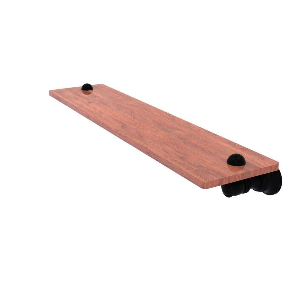 Allied Brass CL-1-22-IRW-BKM Carolina Matte Black Wall mount Bathroom Shelf ( 22-in x 2.4-in x 5-in )