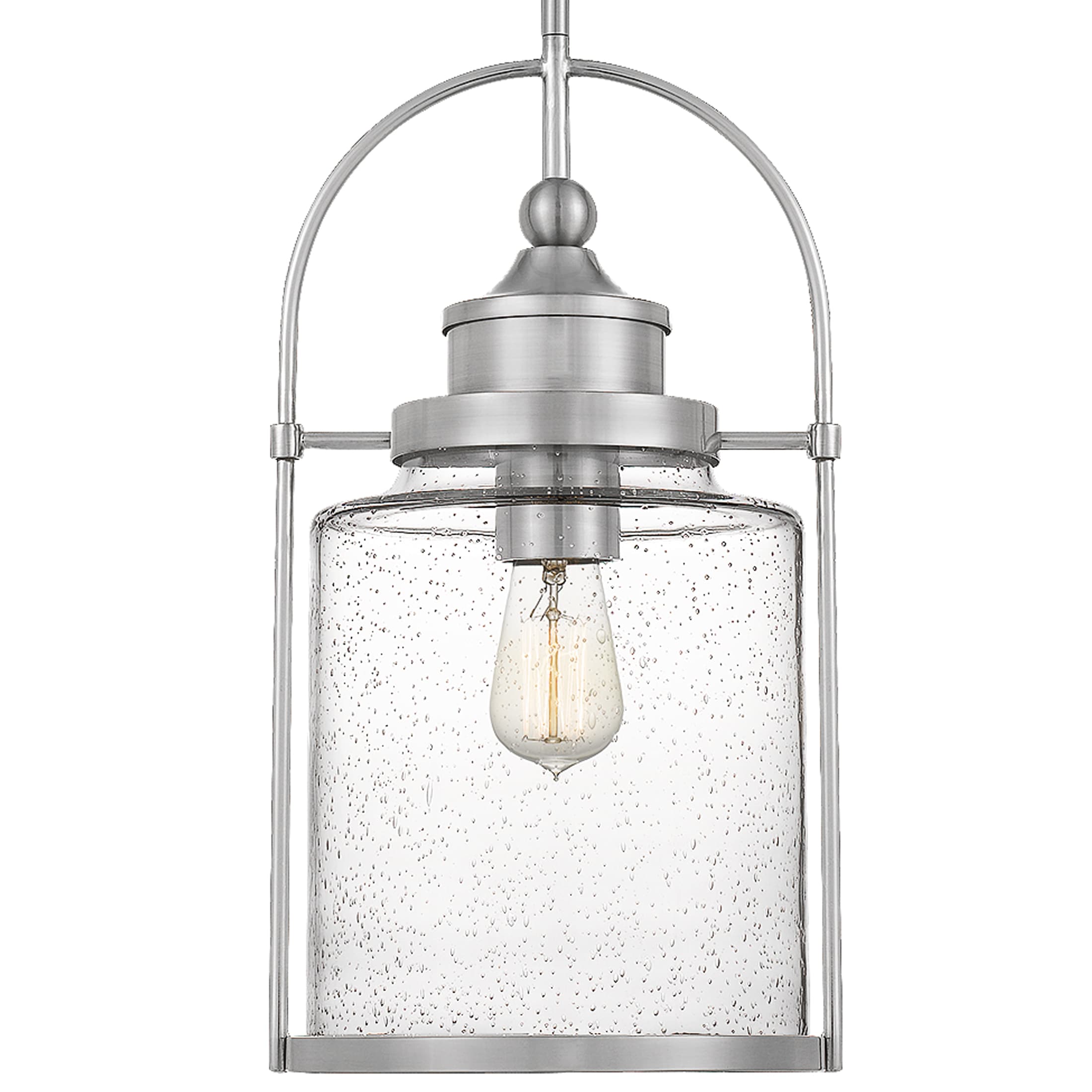 Quoizel Payson Brushed Nickel Transitional Seeded Glass Globe Mini ...
