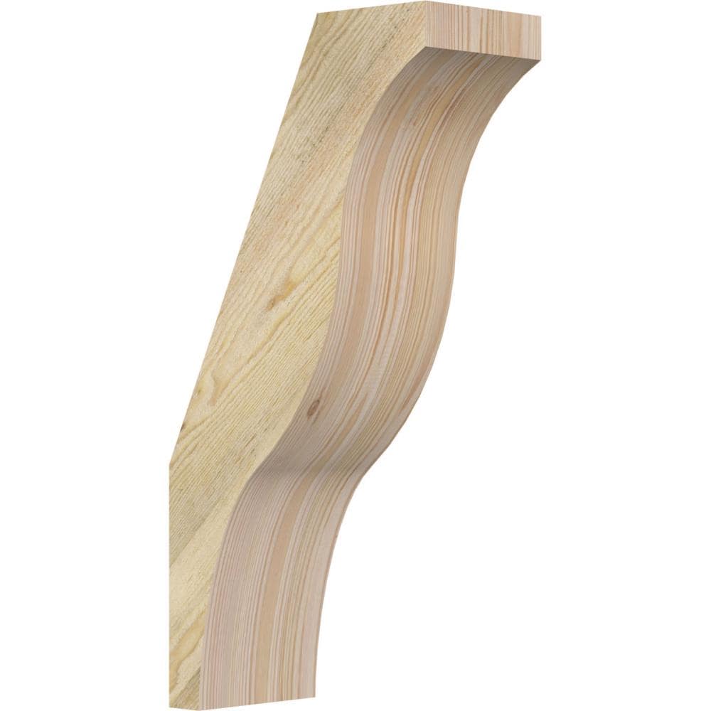 Ekena Millwork BRC06X12X24FST00RDF 6-in x 12-in x 24-in Douglas Fir Unfinished Wood Funston Rough Sawn Knee Brace