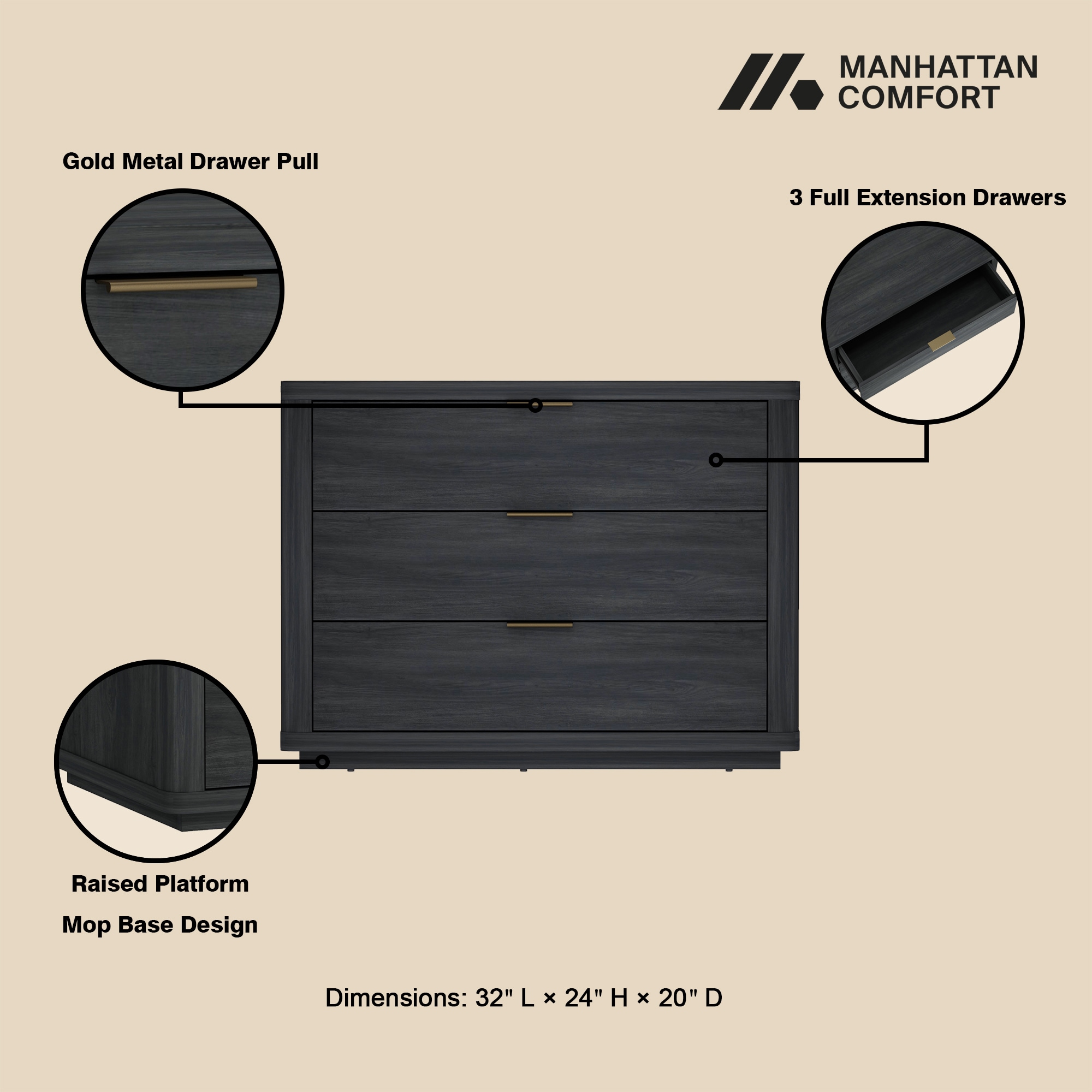 Manhattan Comfort NS014-CH nightstands - View #4