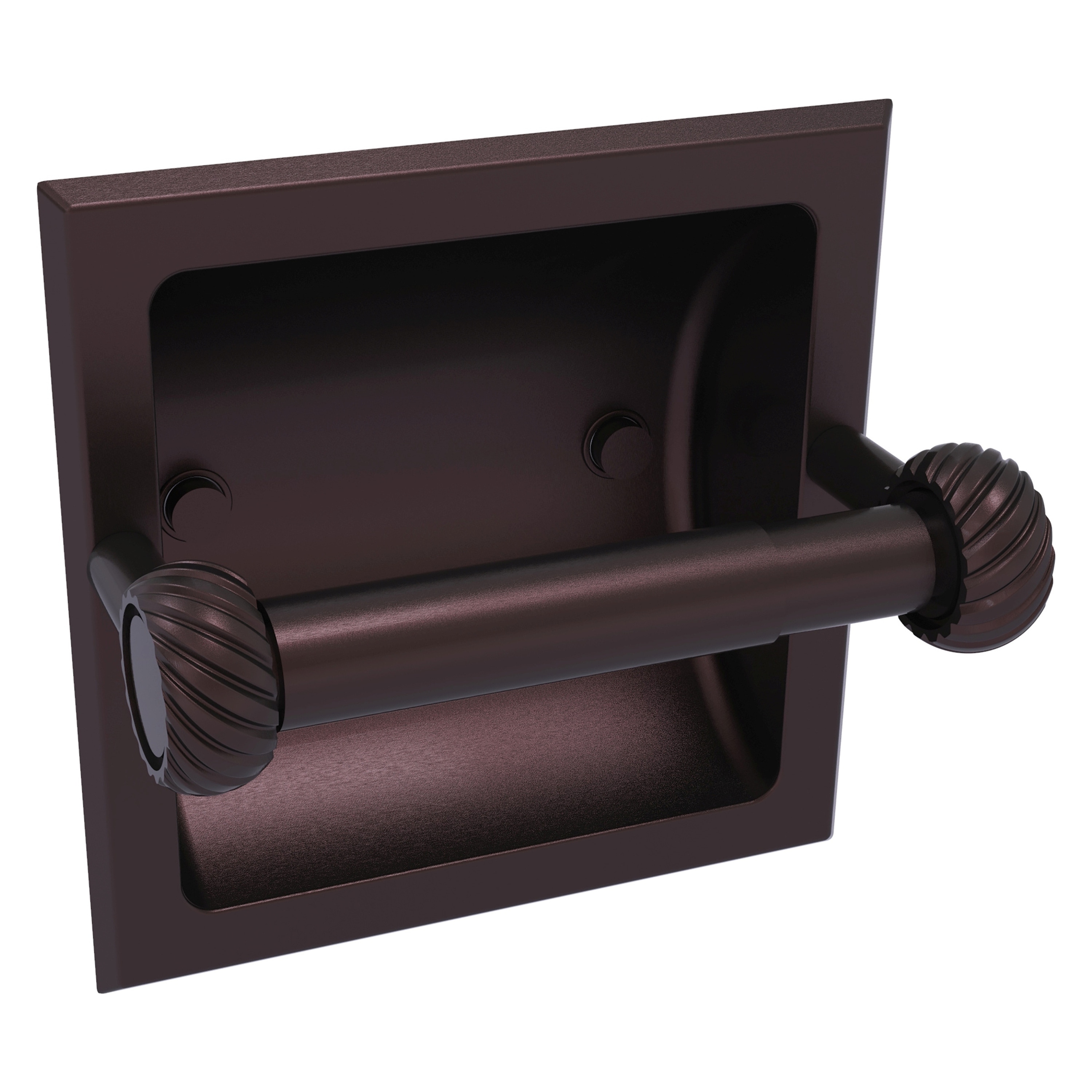 Allied Brass 2024-CT-ABZ Continental Antique Bronze Recessed Double post Toilet Paper Holder 1 -Rolls