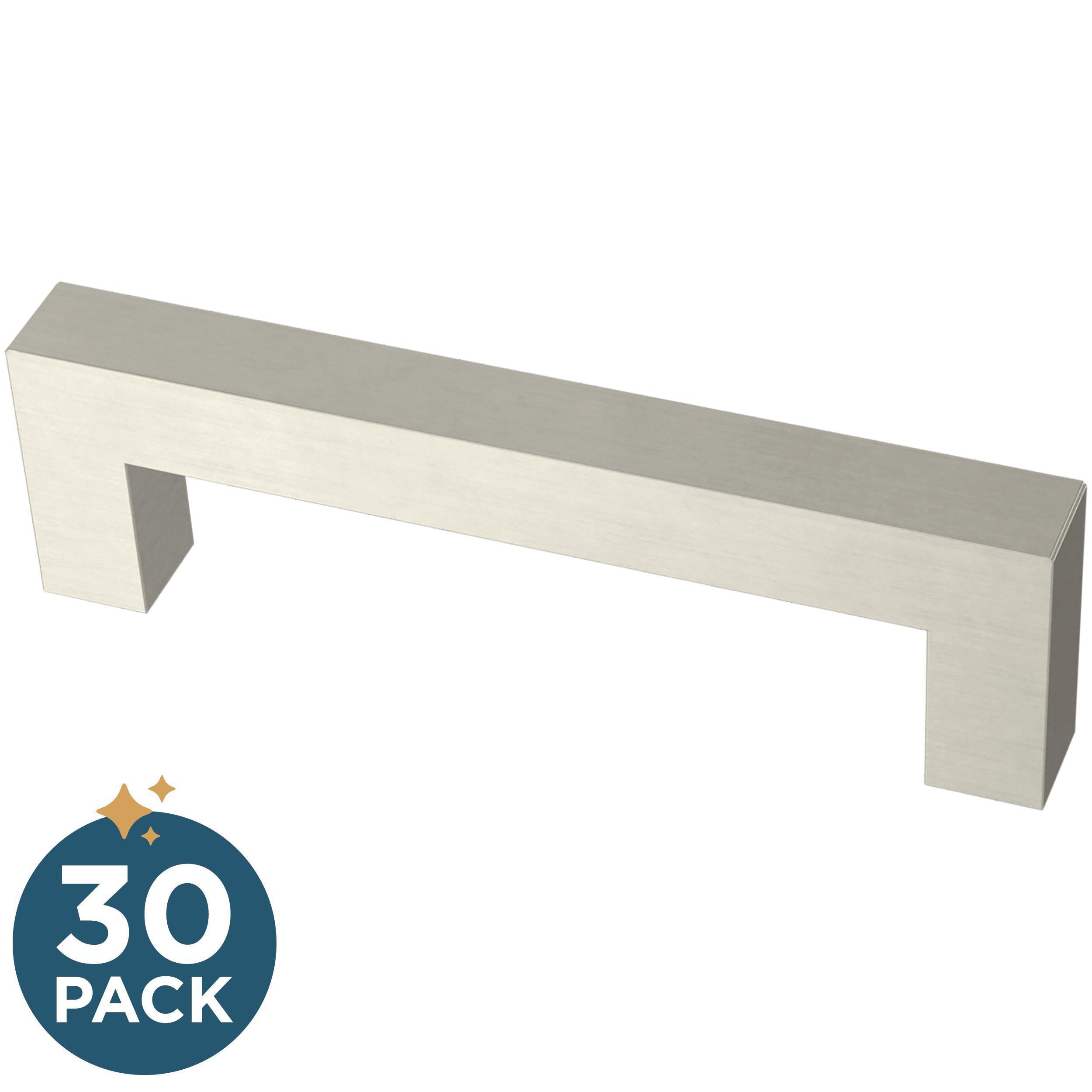 Franklin Brass P46645K-SS-B2 Simple Modern Square 3-3/4-in , 96mm Center to Center Stainless Steel Rectangular Handle 30 -Pack