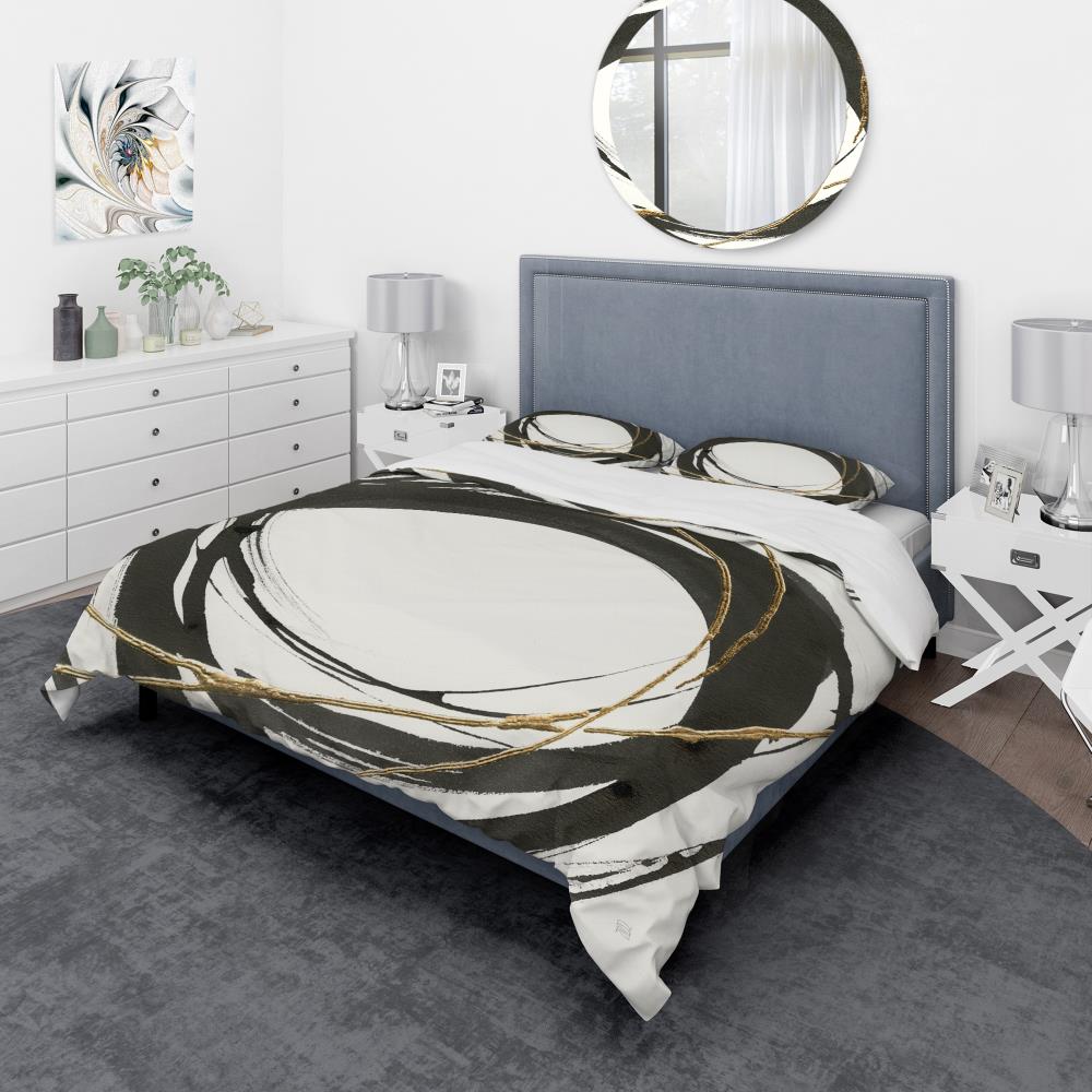 Designart BED30407-K 3 -Piece Black King Duvet cover Set
