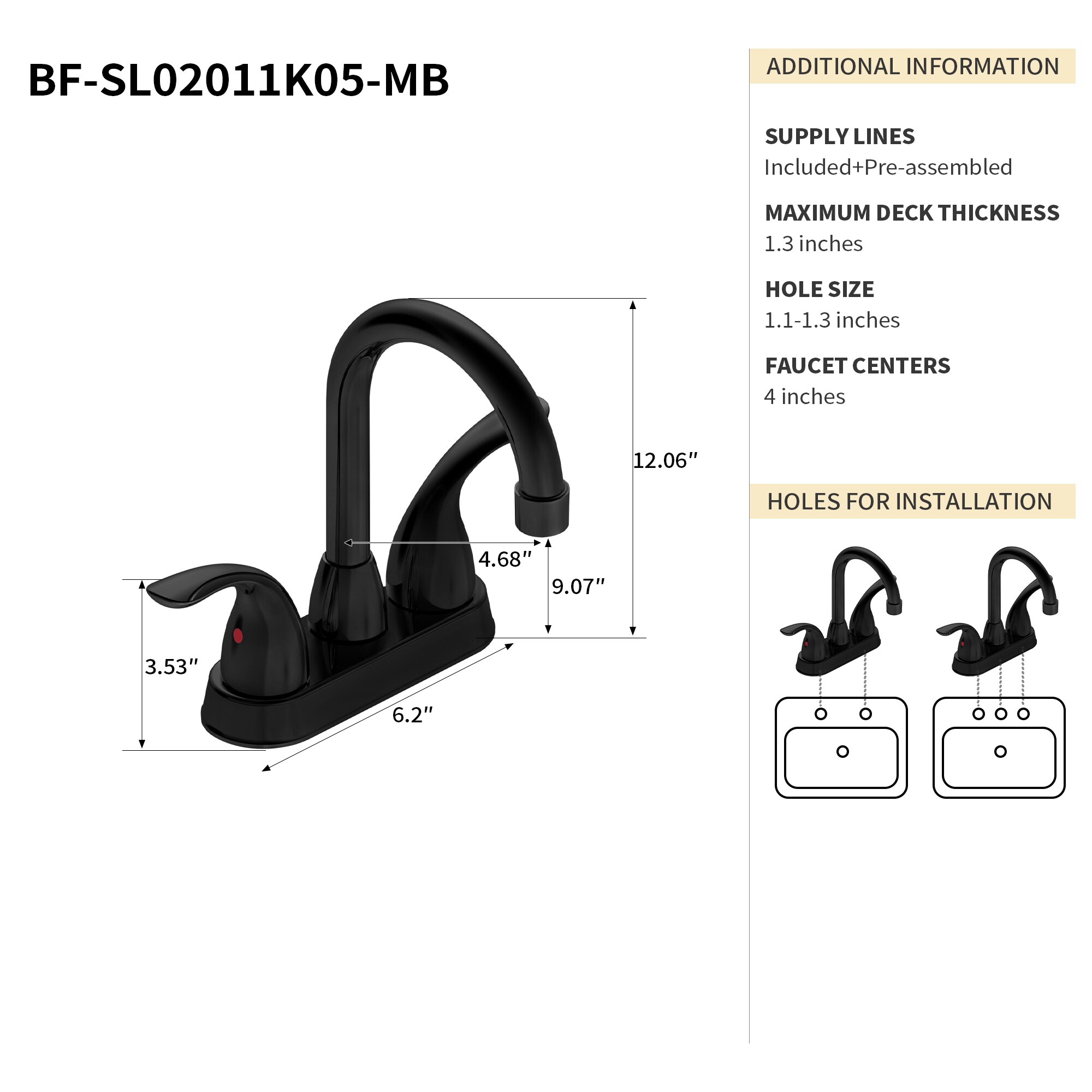 CASAINC KCLT0010-MB Lavatory-Faucets - View #5