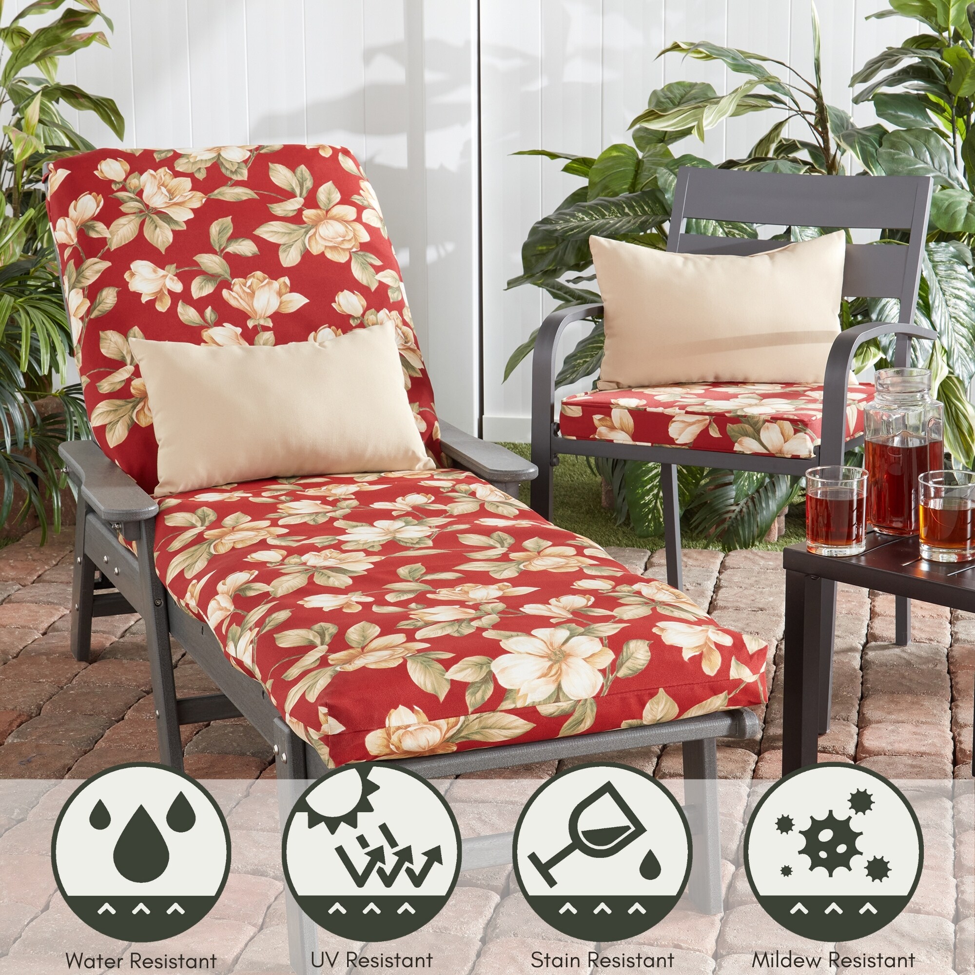 Greendale Home Fashions OC2802-ROMAFLORAL Patio-Furniture-Cushions - View #6