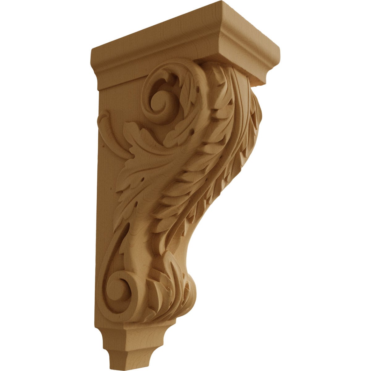 Large Acanthus Alder Wood Corbel 5"W x 7"D x 14"H