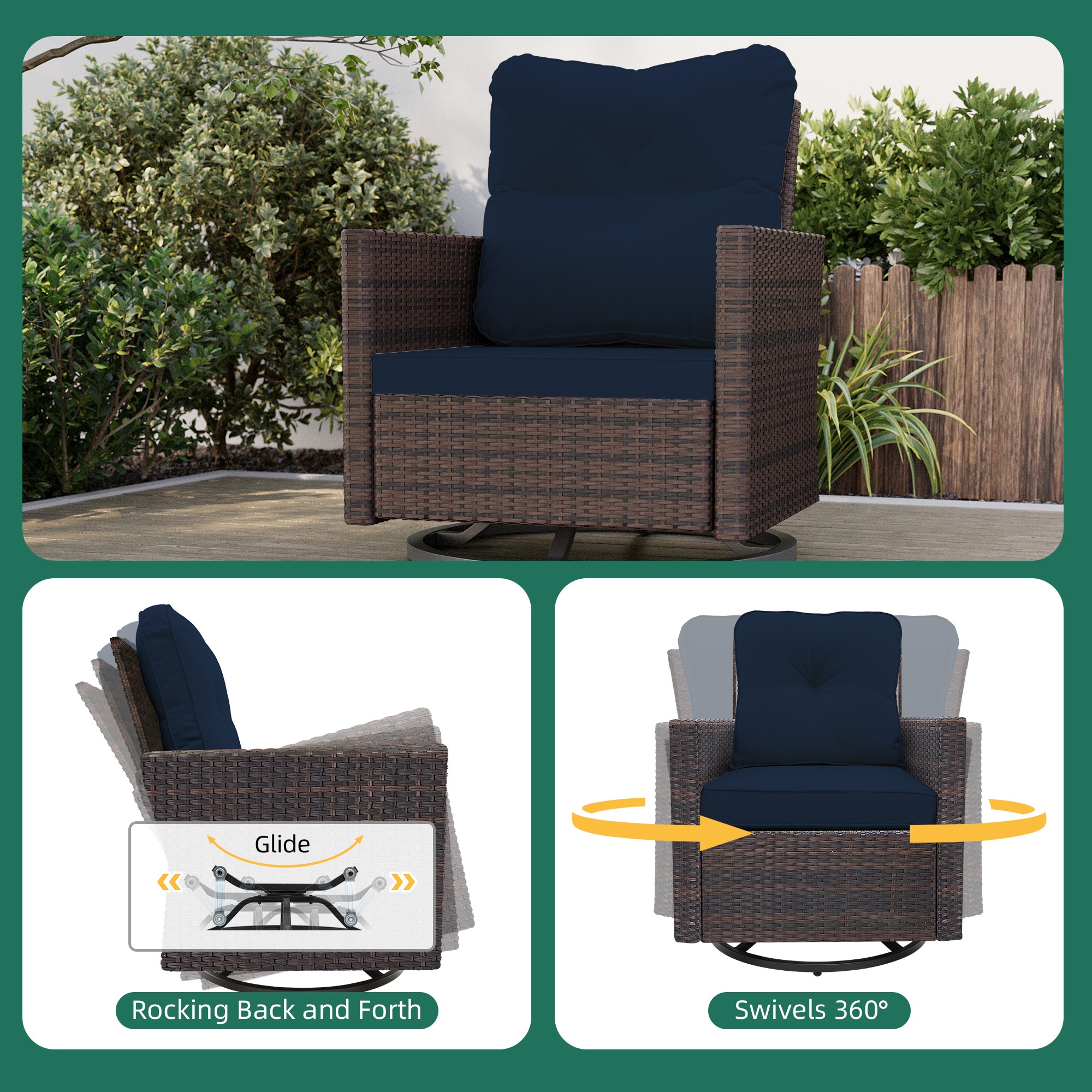 UPHA TBBR-ABC43Y11-NA Patio-Conversation-Sets - View #7
