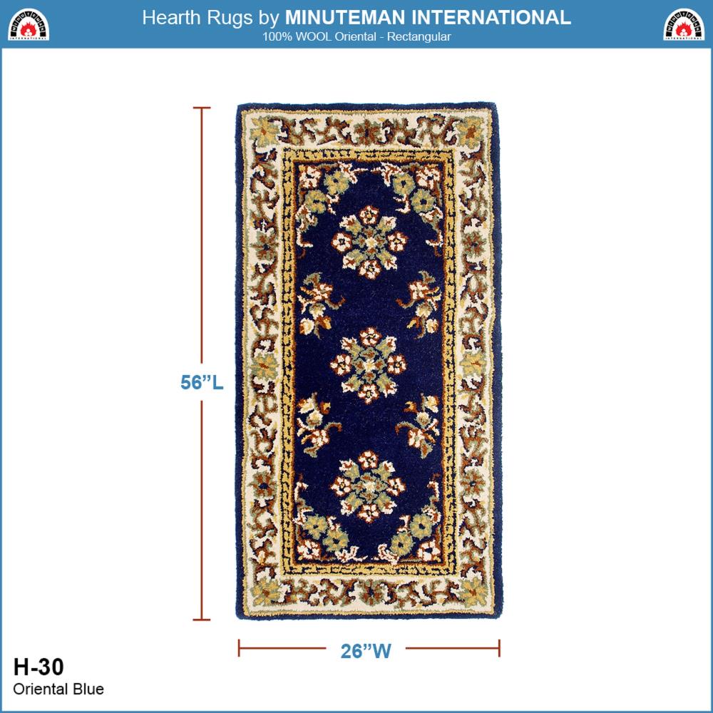 Minuteman International Oriental Rectangular Hearth Rug, 56 Inch Blue ...