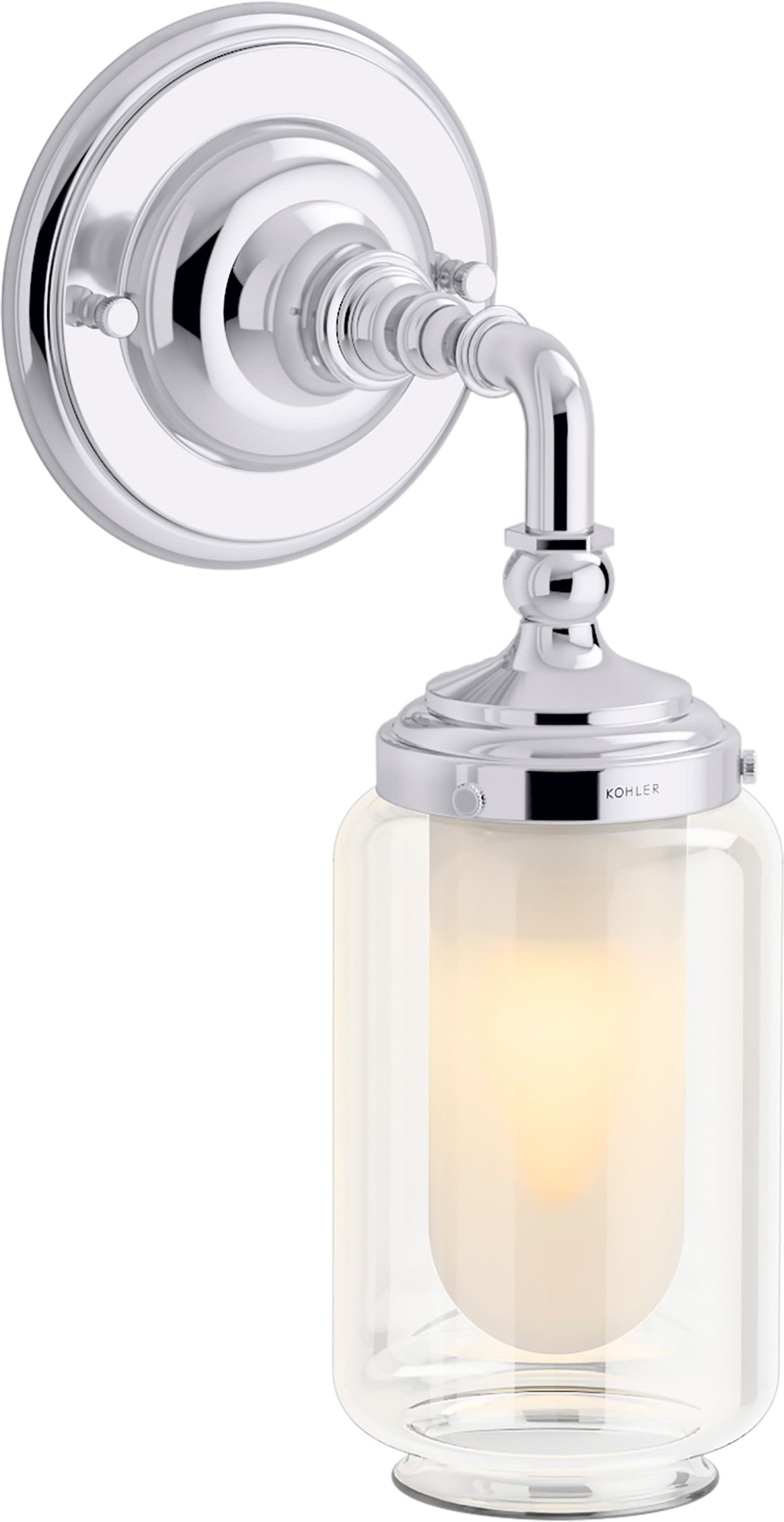 KOHLER 72584-CPL Artifacts 4.125-in W 1 -Light Polished Chrome Wall Sconce