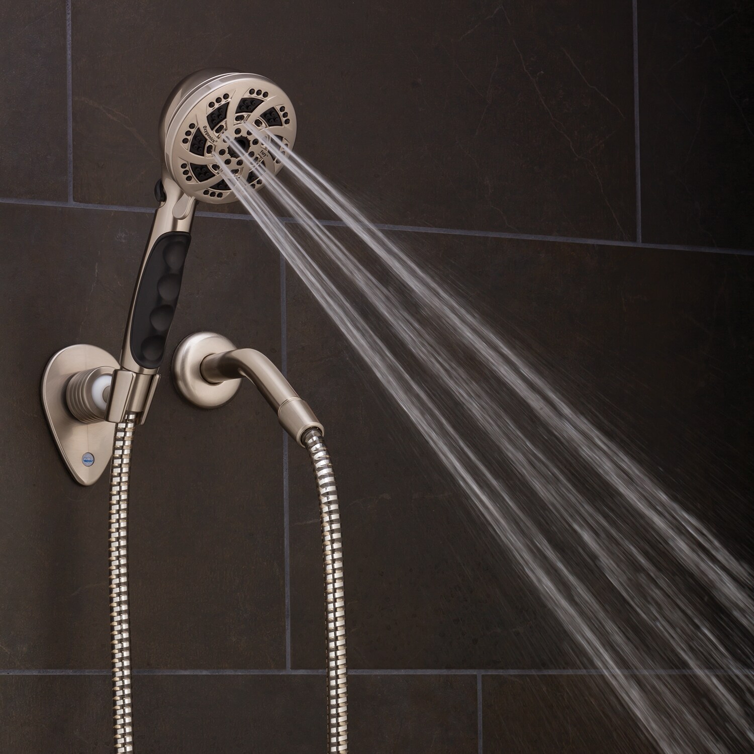 Brushed Nickel Handheld Shower Head with 72-Inch Hose