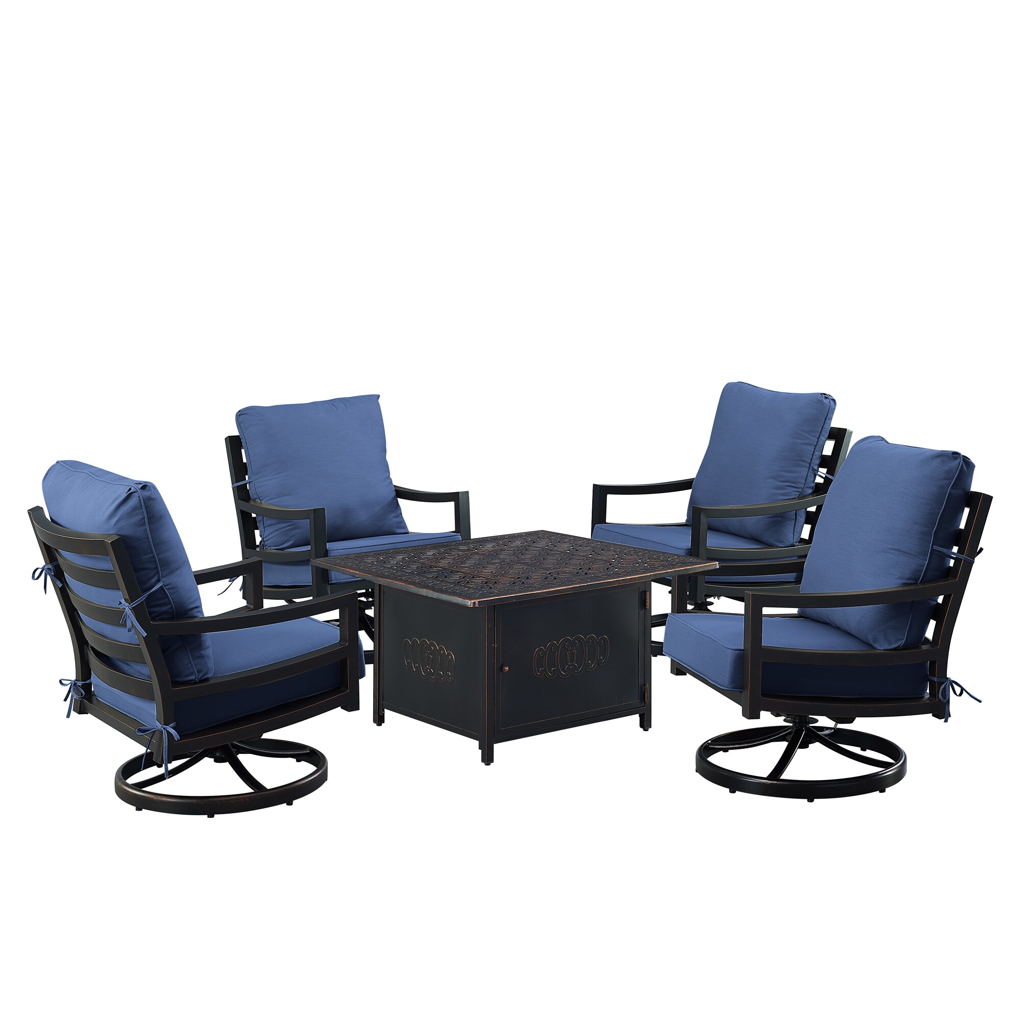 Oakland Living HUDSON4CHRONINBLCU Patio-Conversation-Sets - View #4