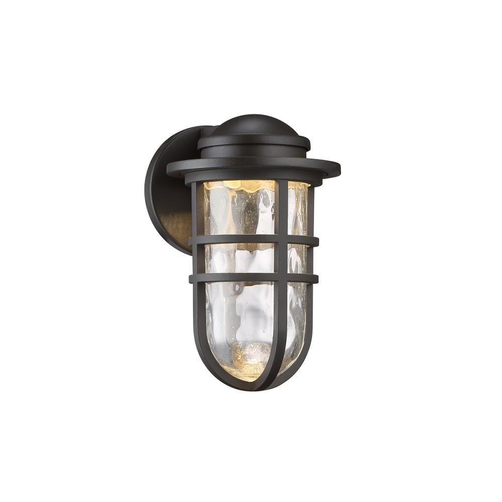 dweLED WS-W24509-BZ Steampunk 1 -Light 9.5-in H Matte Bronze Hardwired Integrated LED Outdoor Wall Light