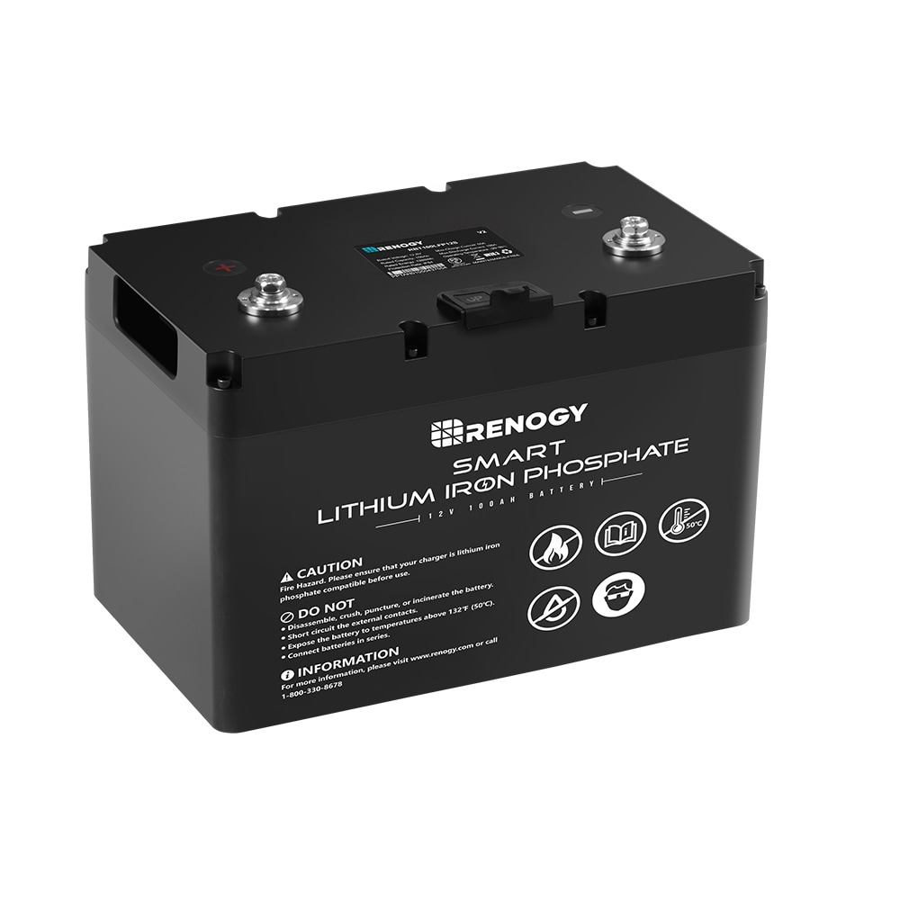 Renogy Smart Lithium Iron Phosphate Battery Rechargeable Lithium 121000  Generator Batteries